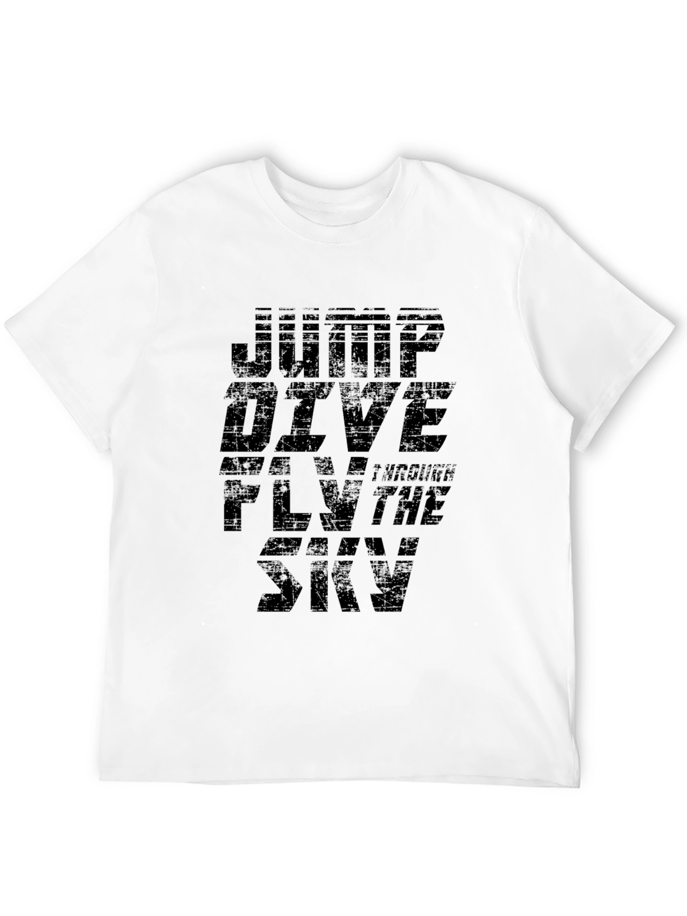 Jump Dive Fly Sky Black Graphic T-Shirt