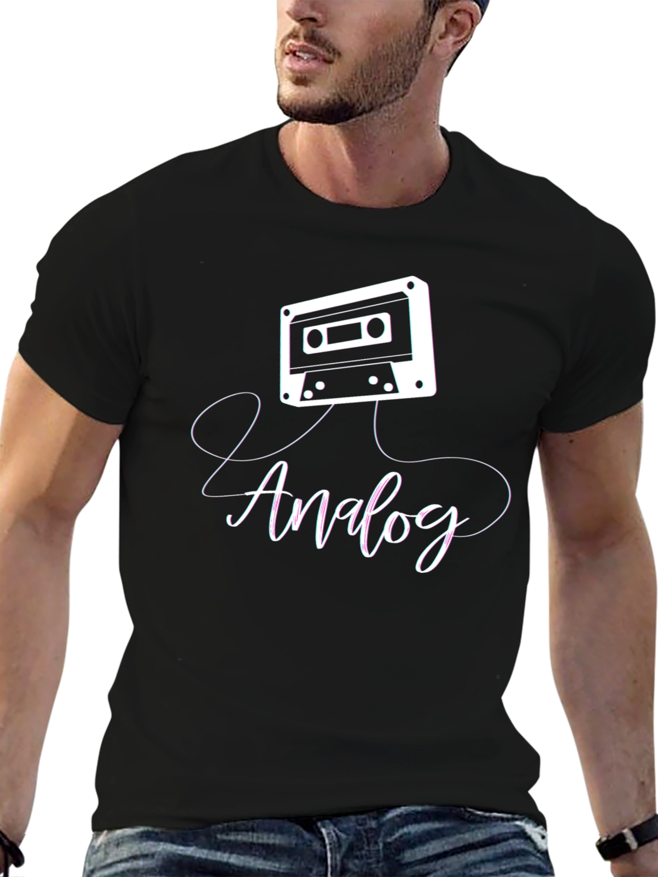 Analog Cassette Tape Graphic T-Shirt - Retro Music Tee