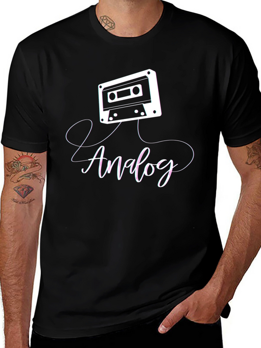 Analog Cassette Tape Graphic T-Shirt - Retro Music Tee