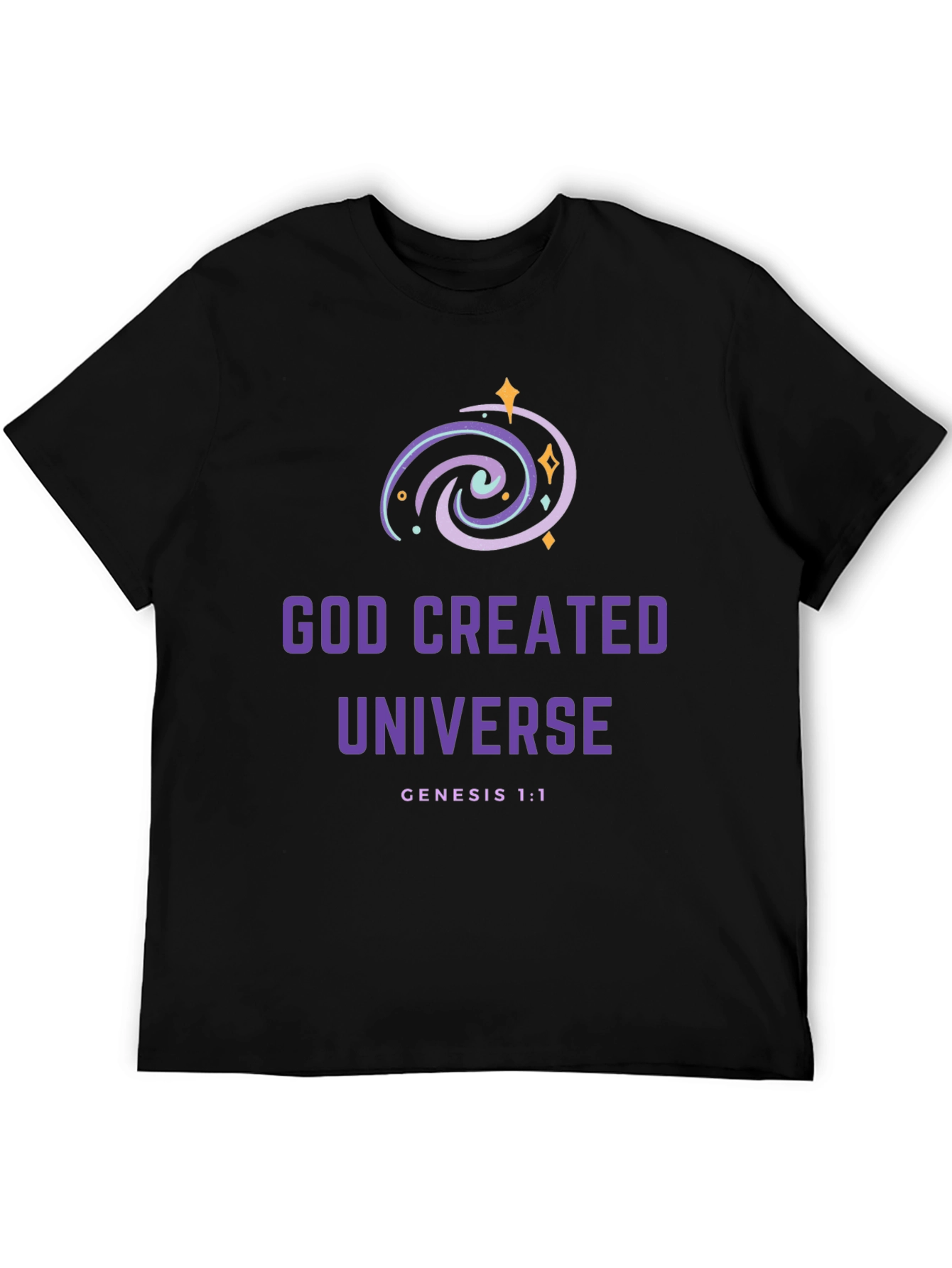 God Created Universe Black T-Shirt