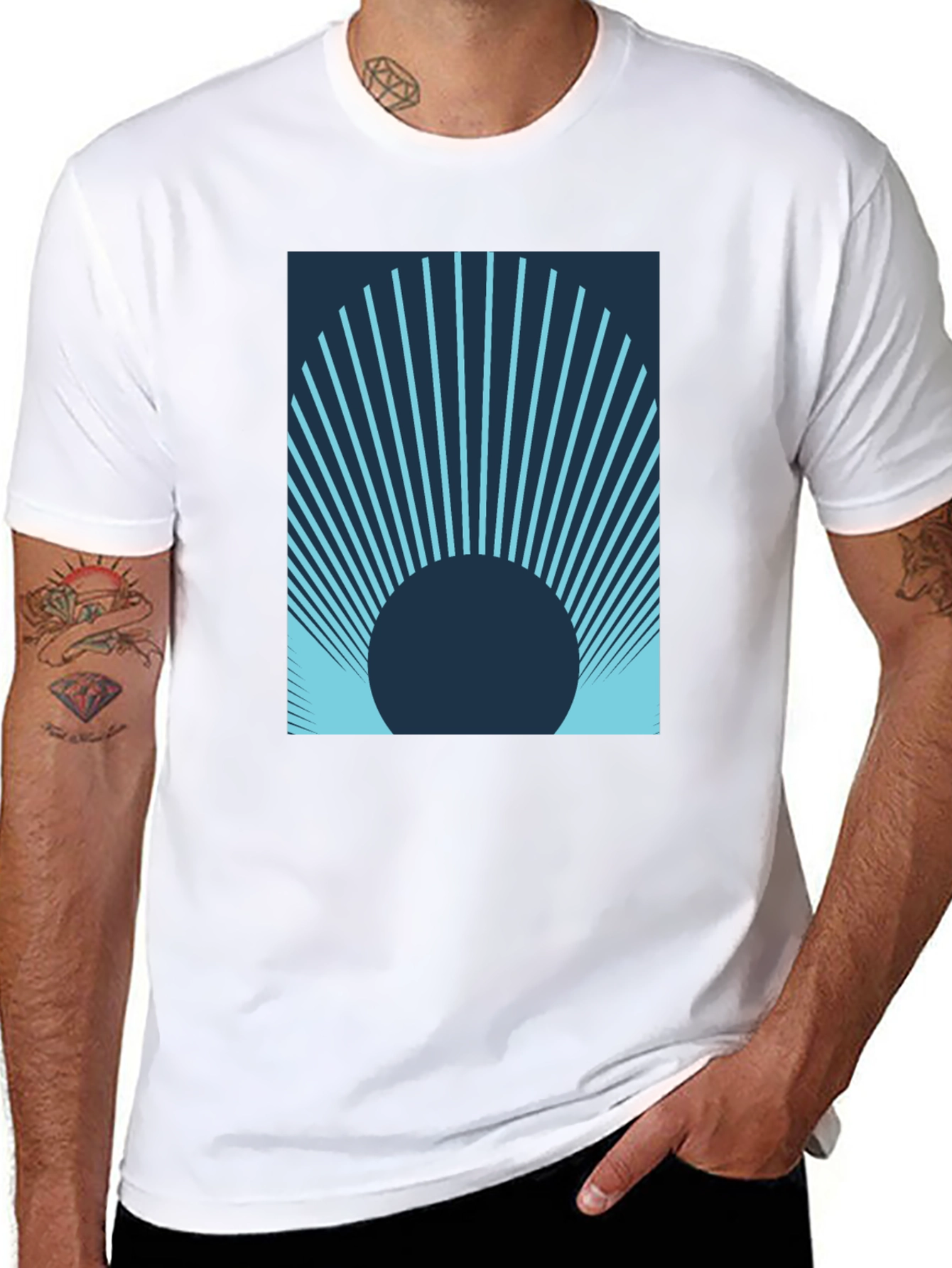 Abstract Sunrise Black T-Shirt
