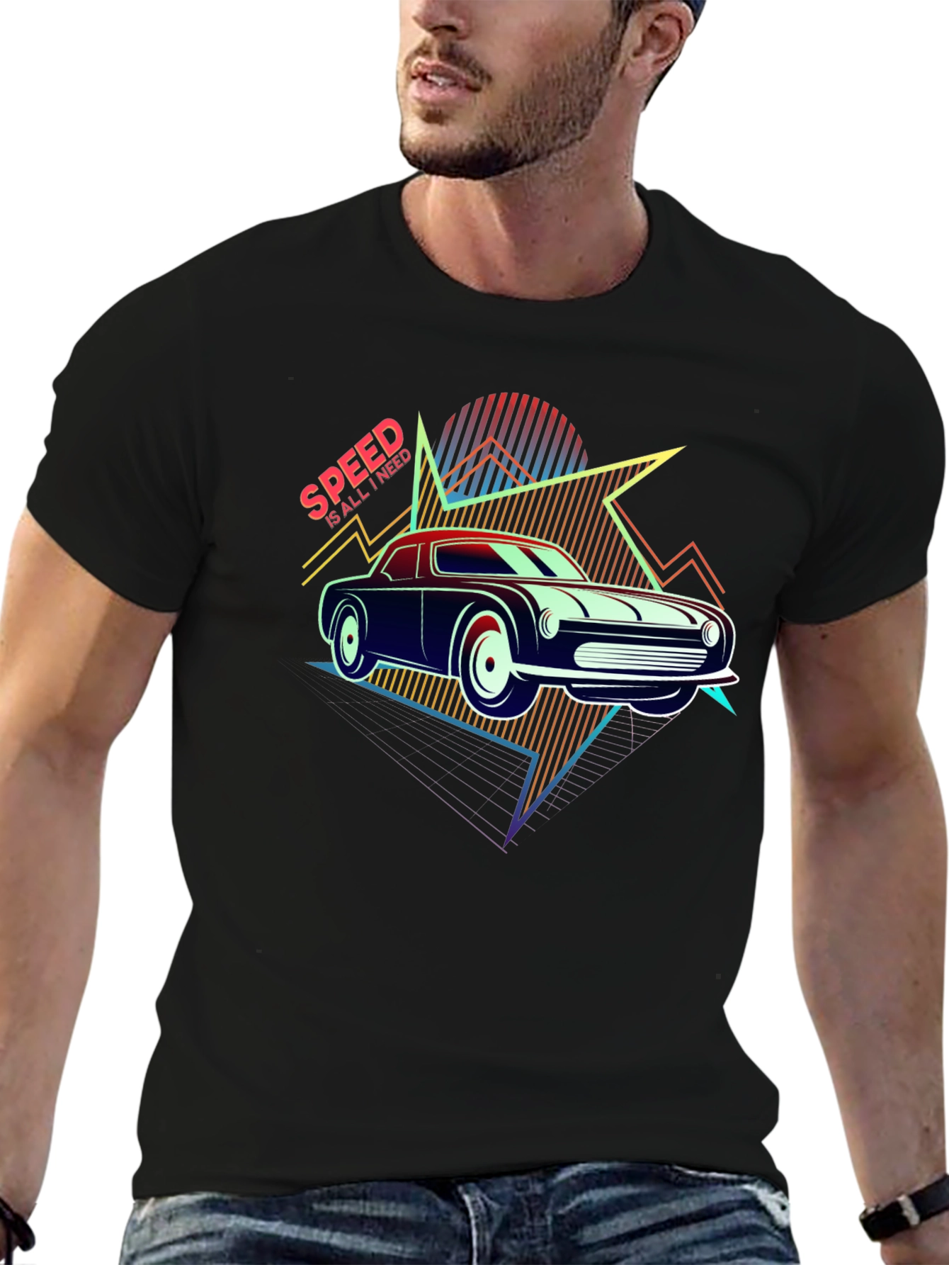 Retro Speed Car Graphic T-Shirt