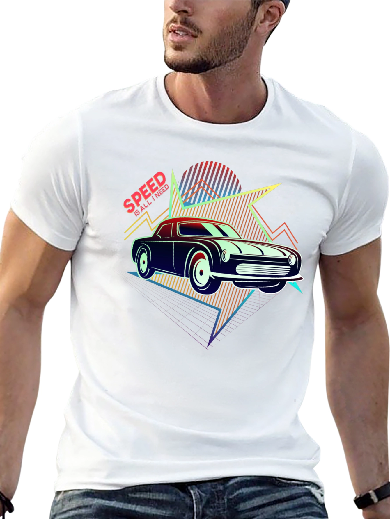 Retro Speed Car Graphic T-Shirt
