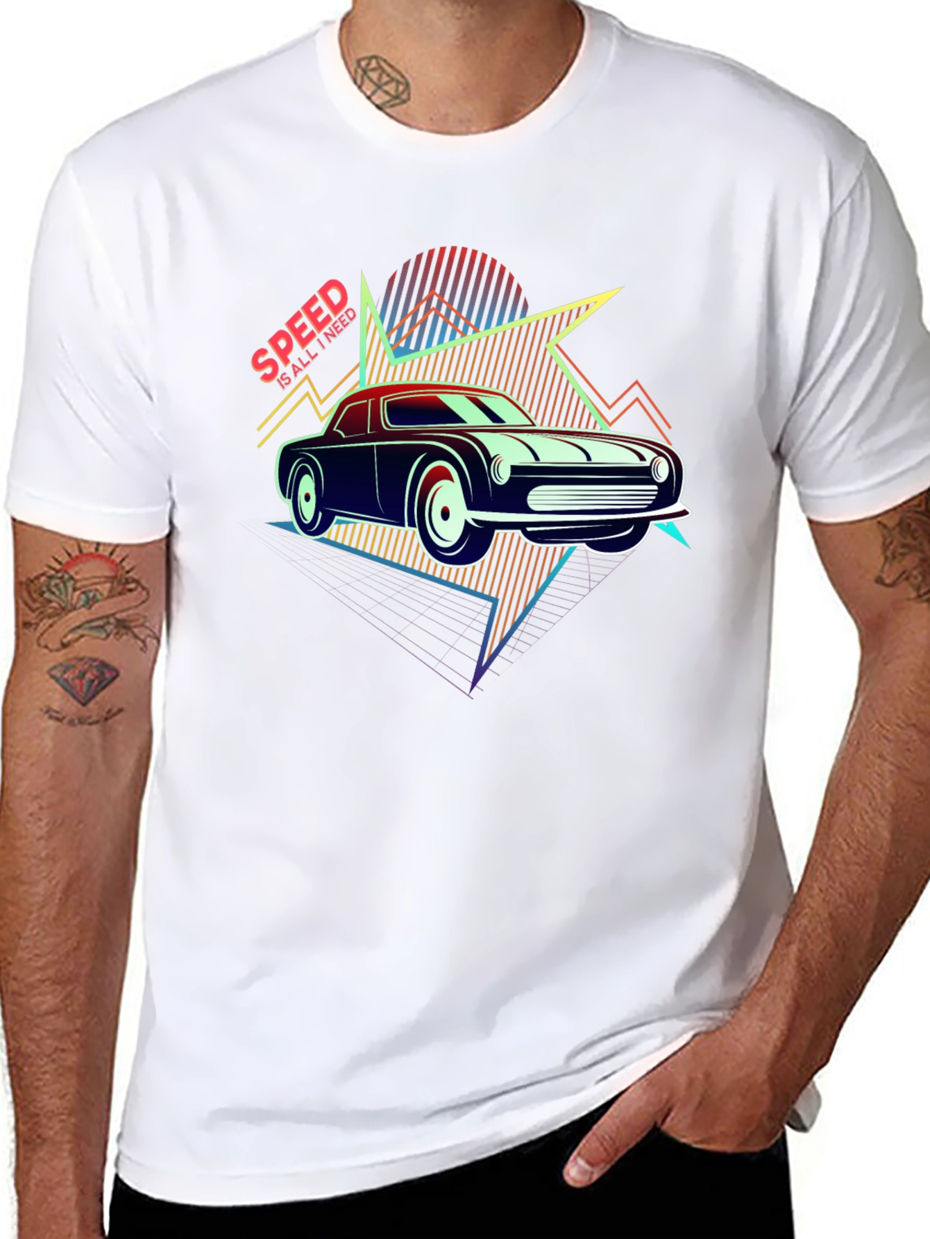 Retro Speed Car Graphic T-Shirt