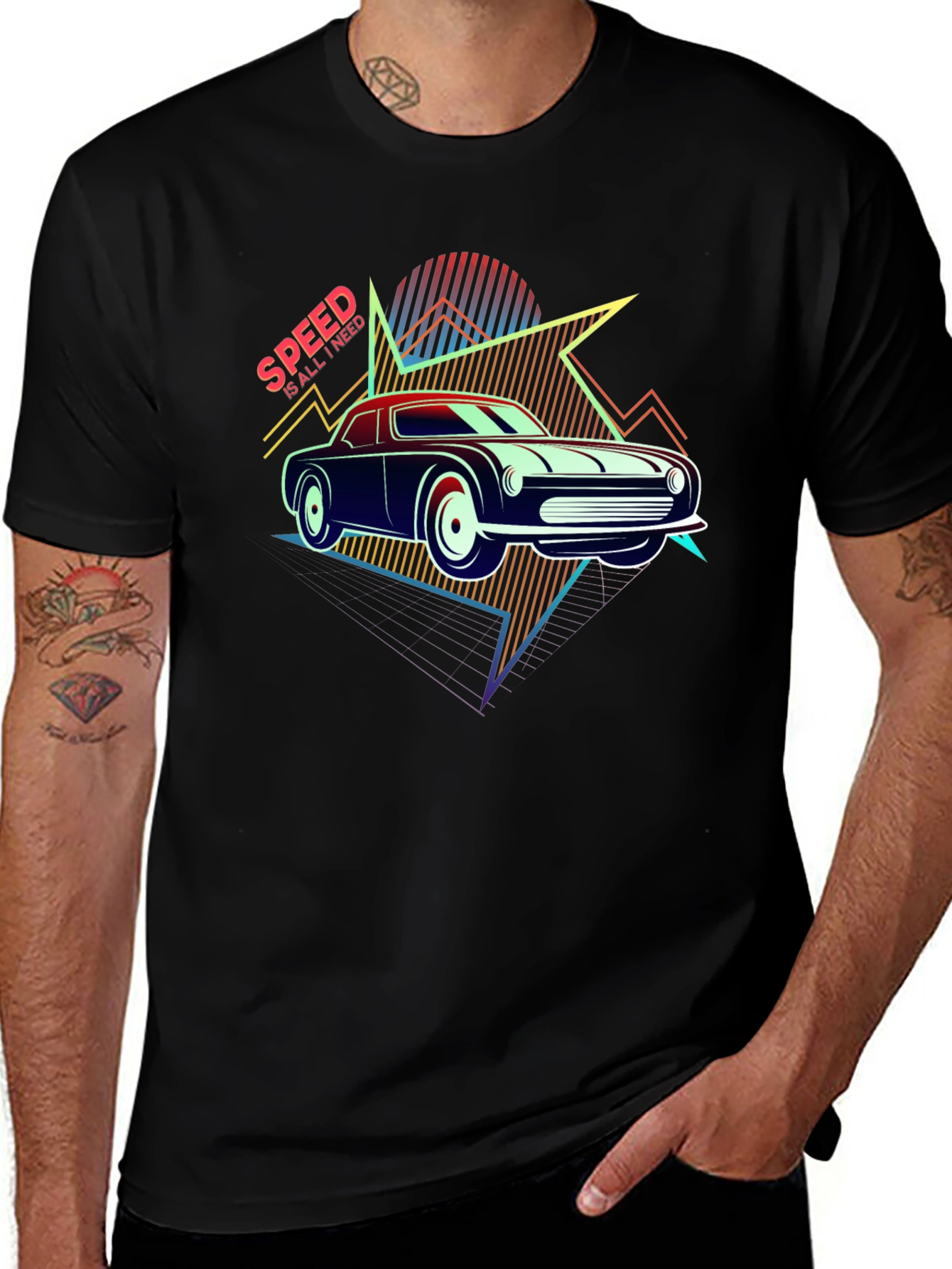 Retro Speed Car Graphic T-Shirt