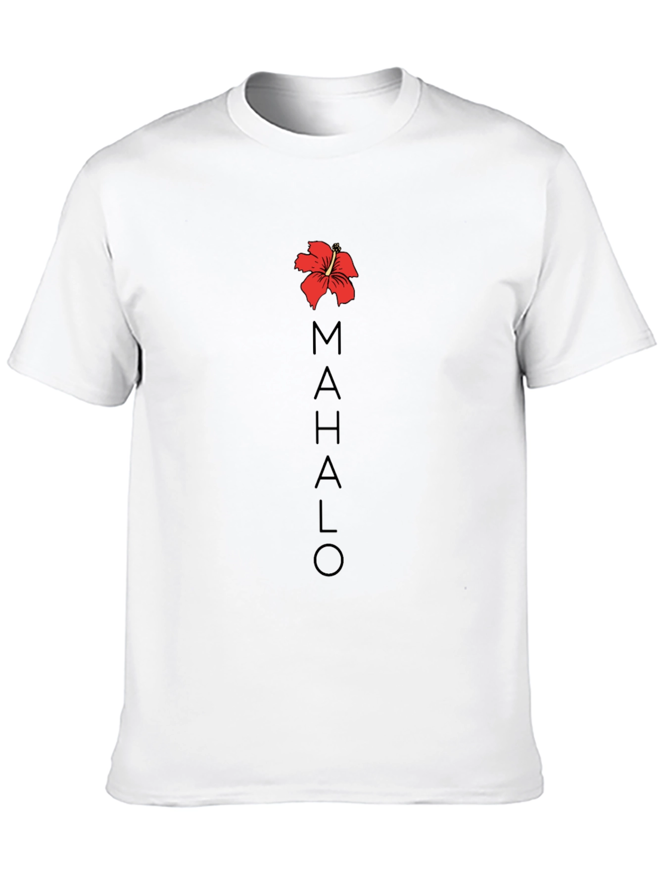 Mahalo Hawaiian Hibiscus T-Shirt Black