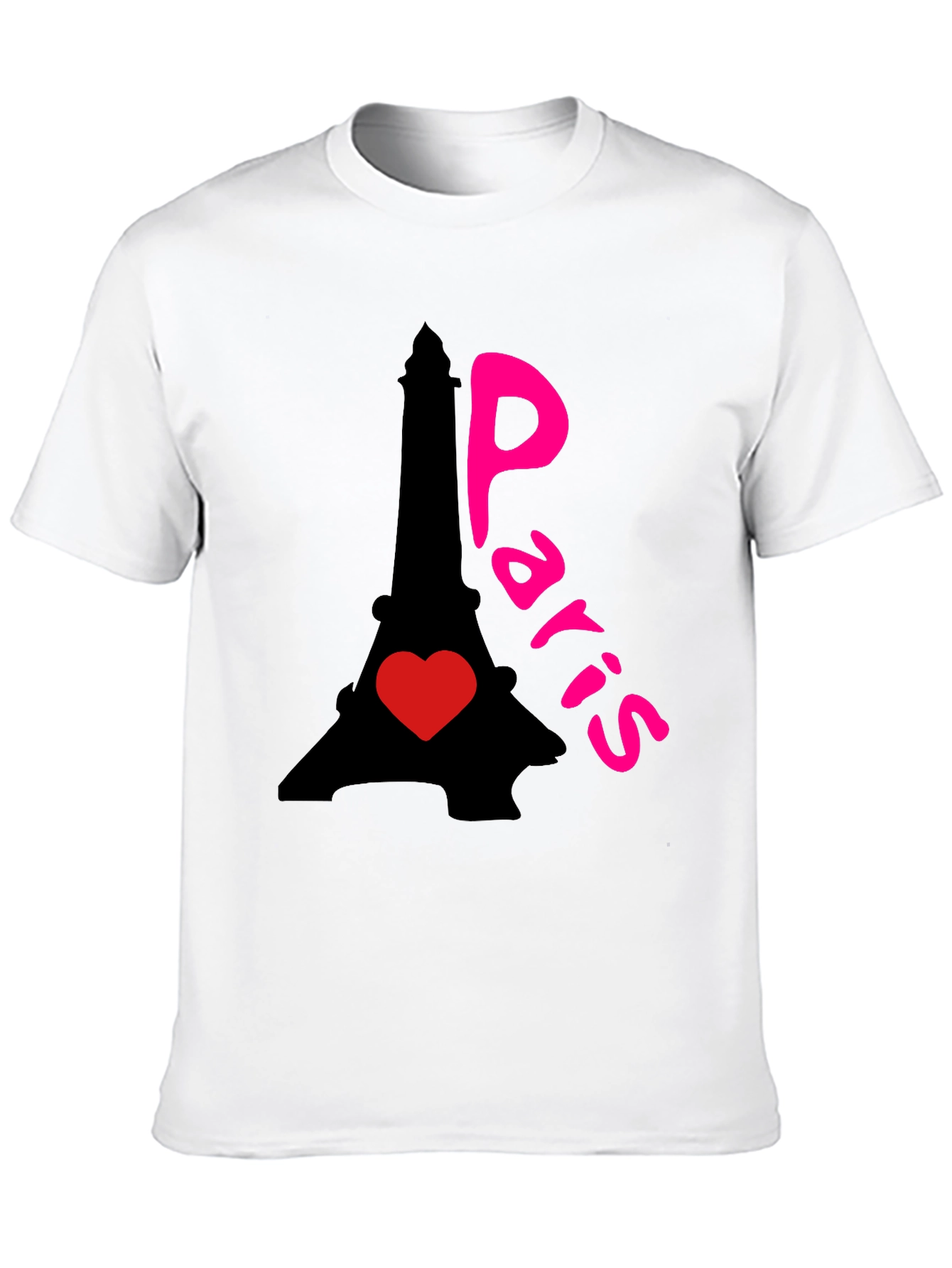 Paris Eiffel Tower Heart Graphic T-Shirt