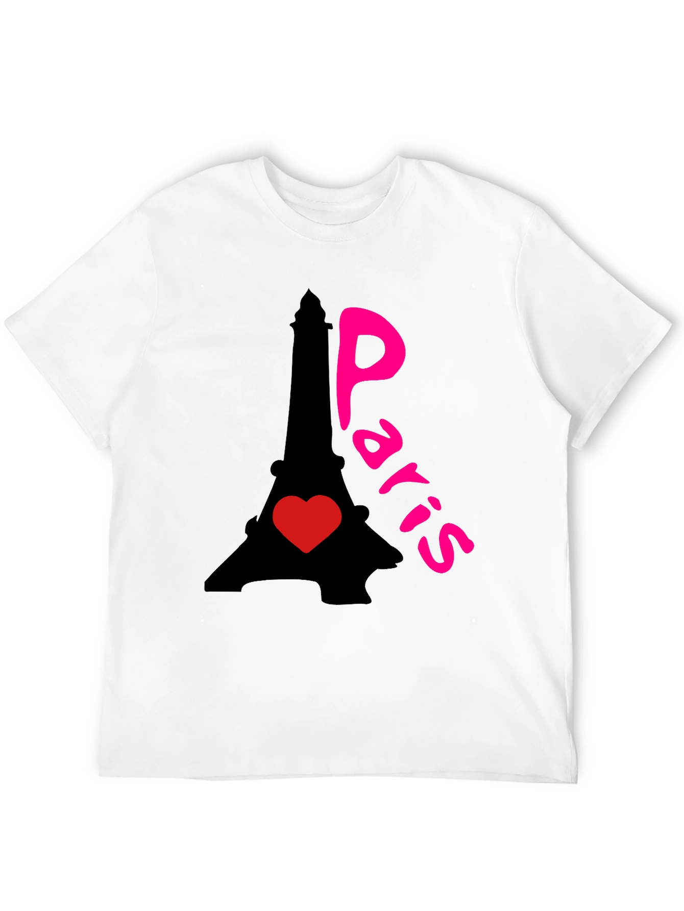 Paris Eiffel Tower Heart Graphic T-Shirt