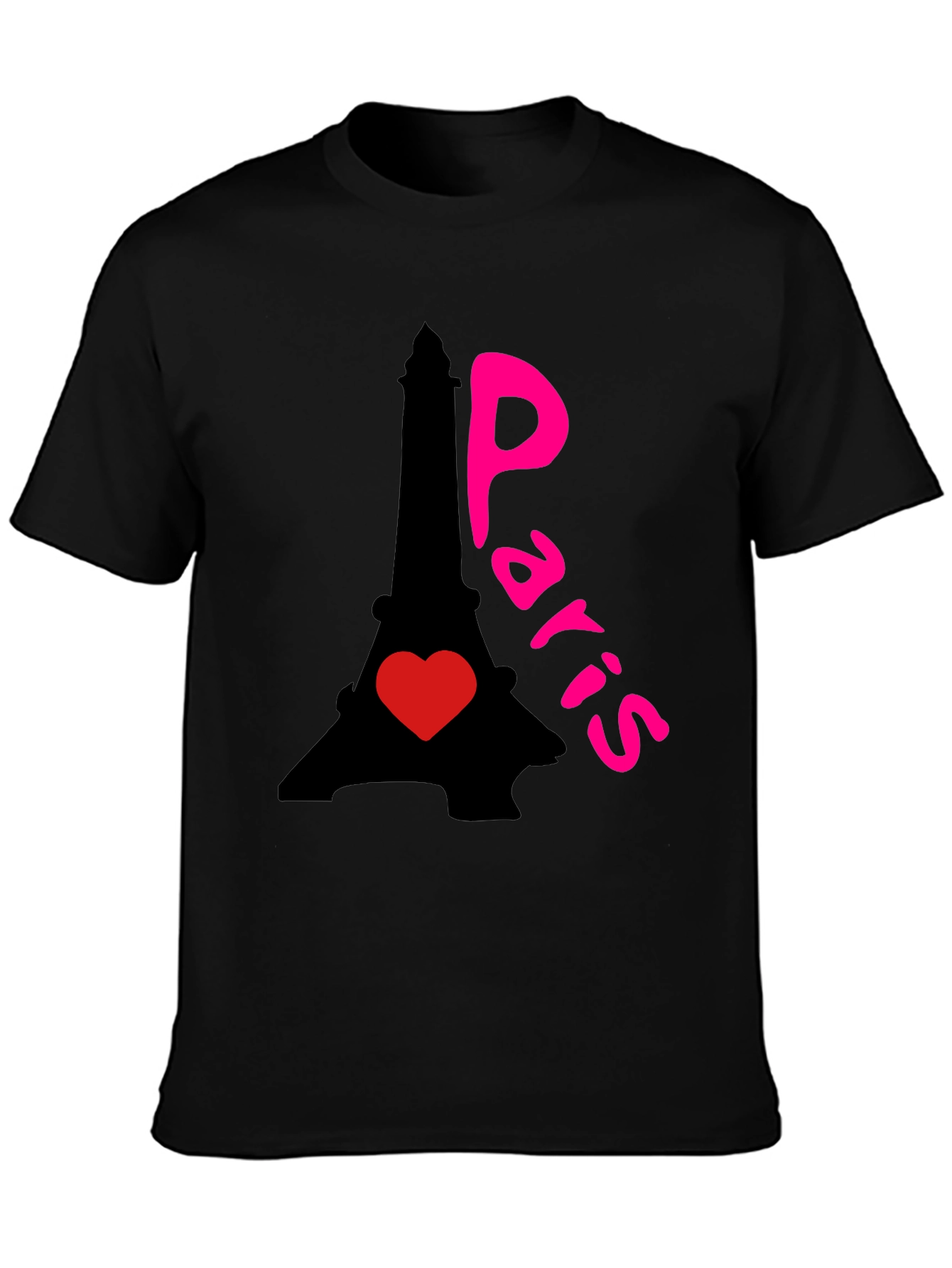 Paris Eiffel Tower Heart Graphic T-Shirt