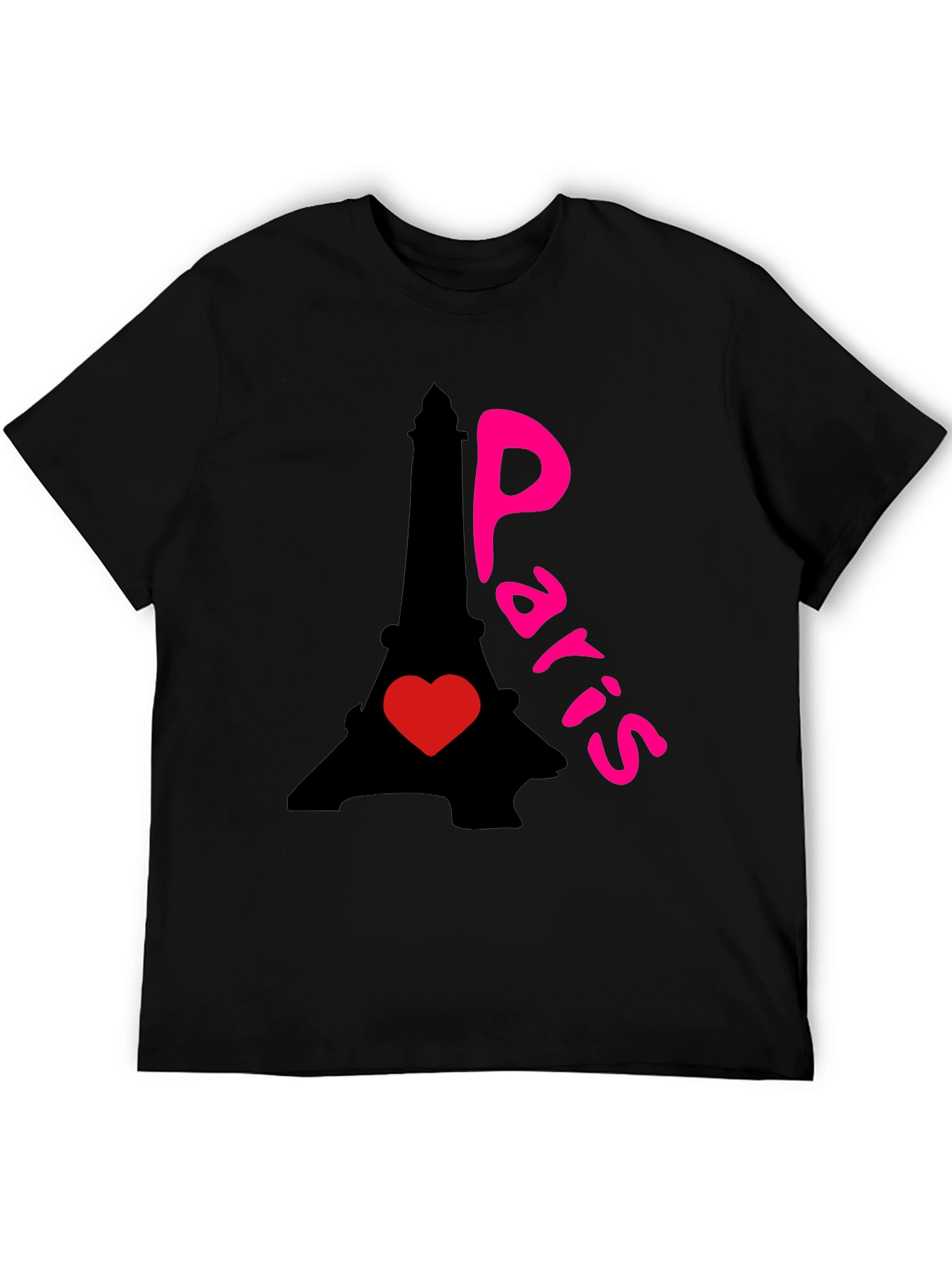 Paris Eiffel Tower Heart Graphic T-Shirt