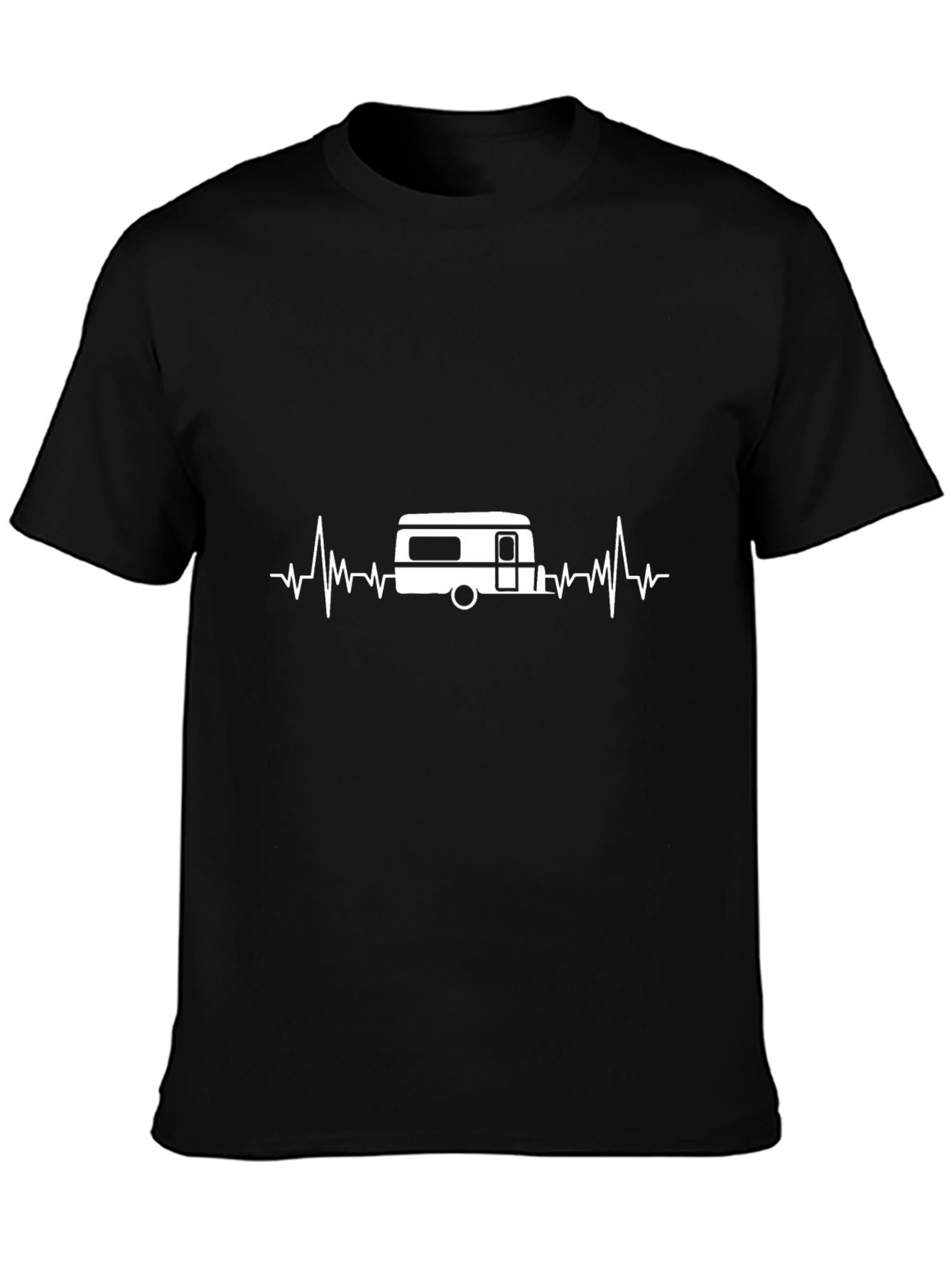 Heartbeat Camper Tee - Black Cotton Comfort
