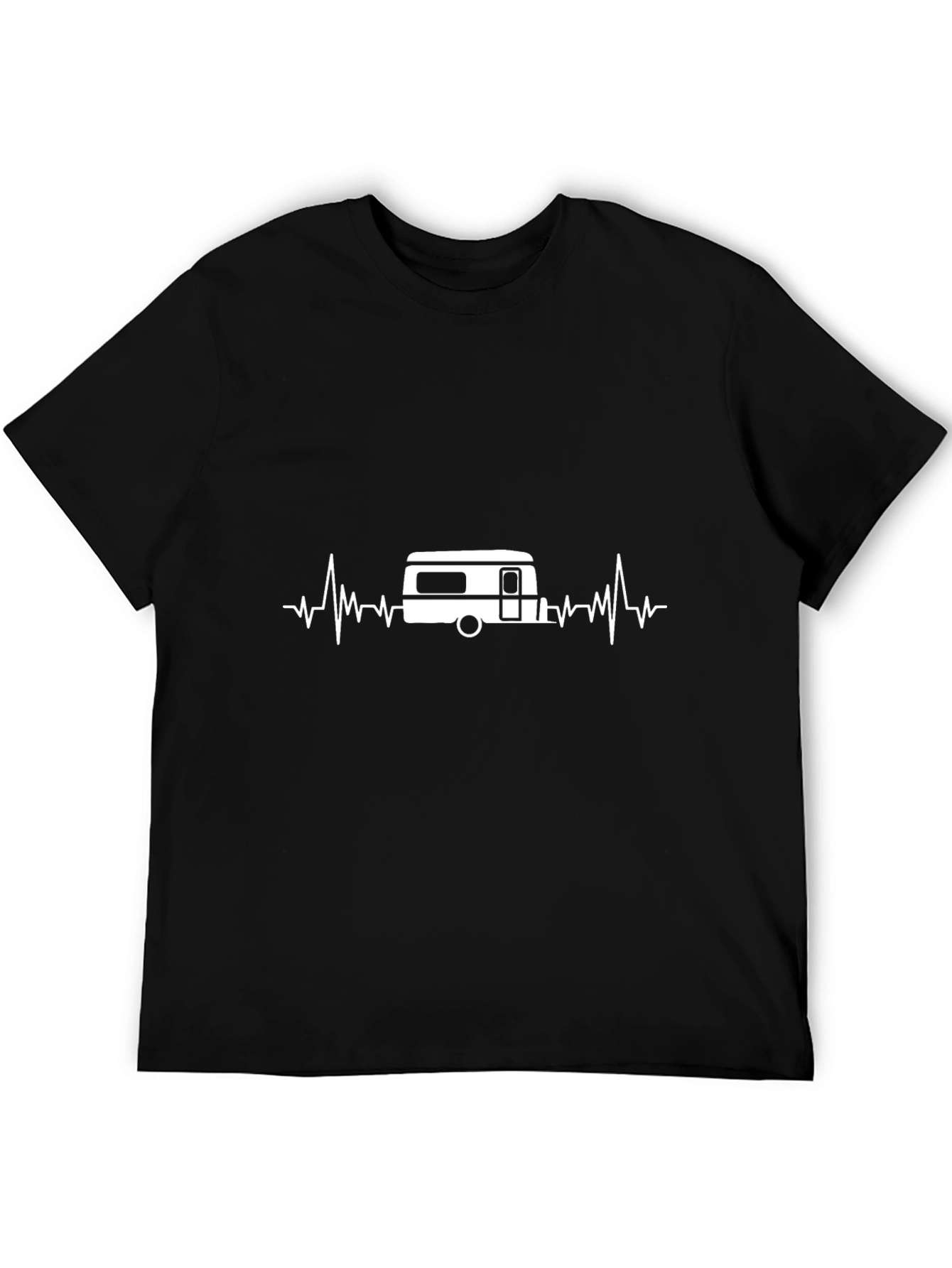 Heartbeat Camper Tee - Black Cotton Comfort
