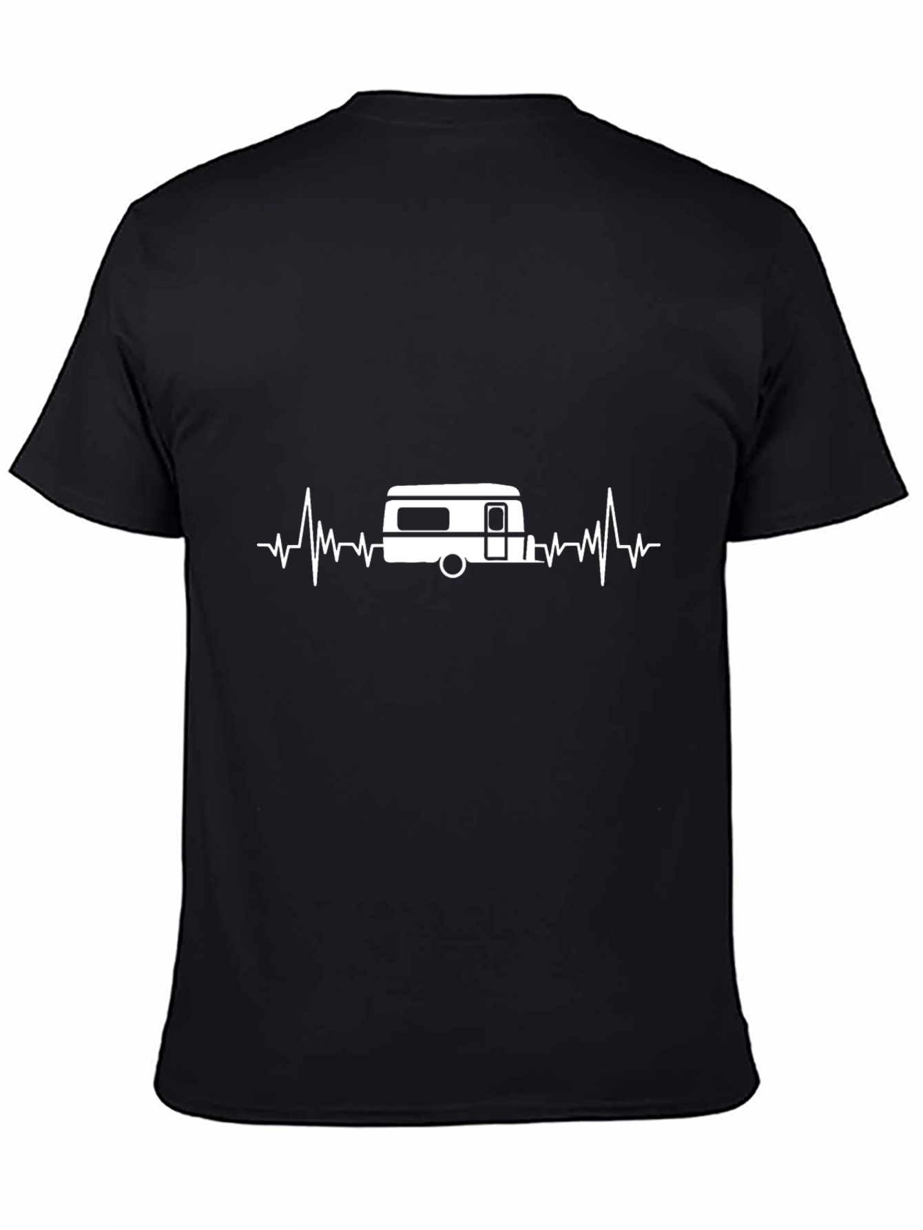 Heartbeat Camper Tee - Black Cotton Comfort