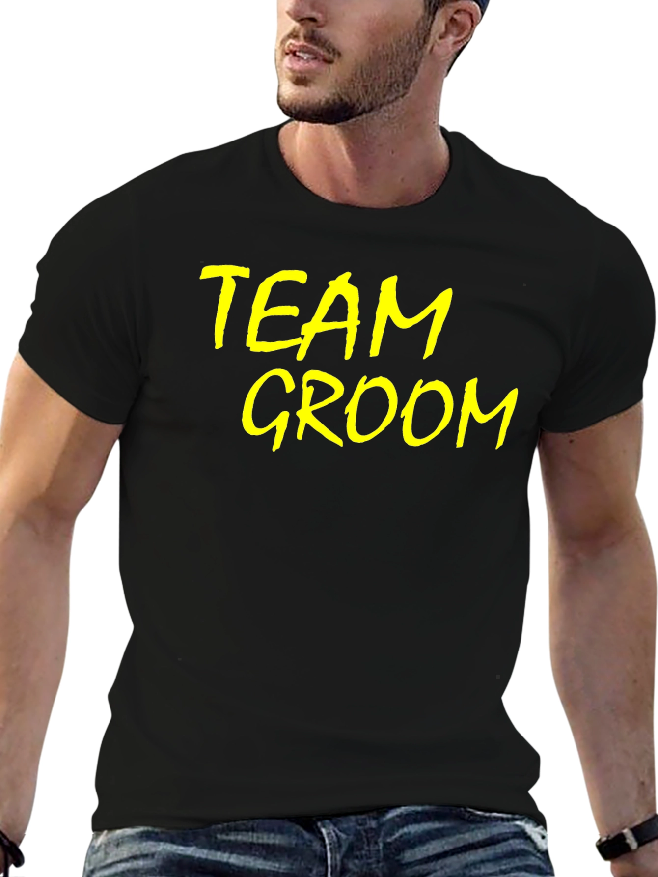 Team Groom Black T-Shirt - Wedding Party Apparel