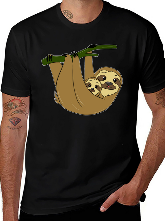 Cute Sloth Mom & Baby Graphic T-Shirt
