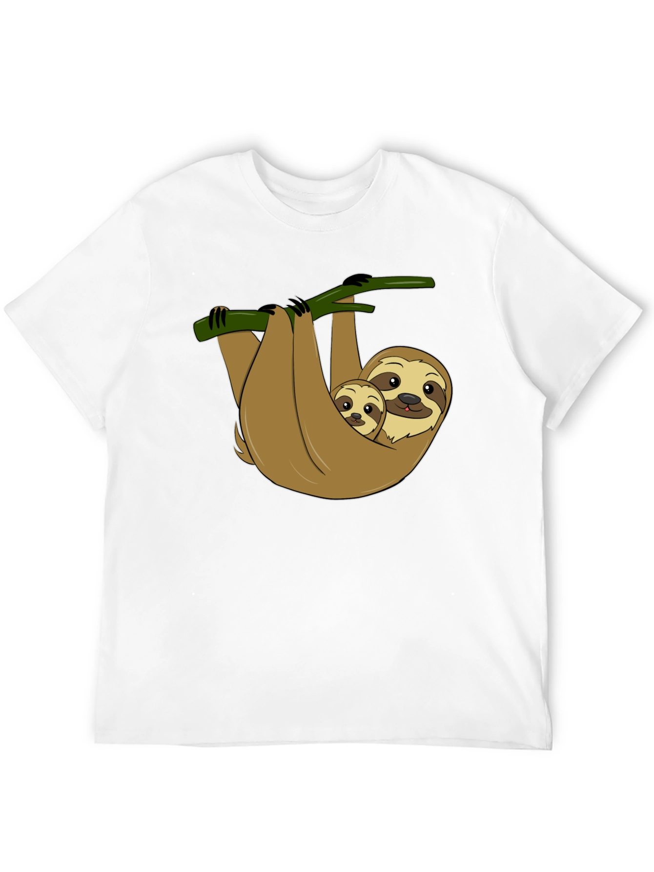 Cute Sloth Mom & Baby Graphic T-Shirt