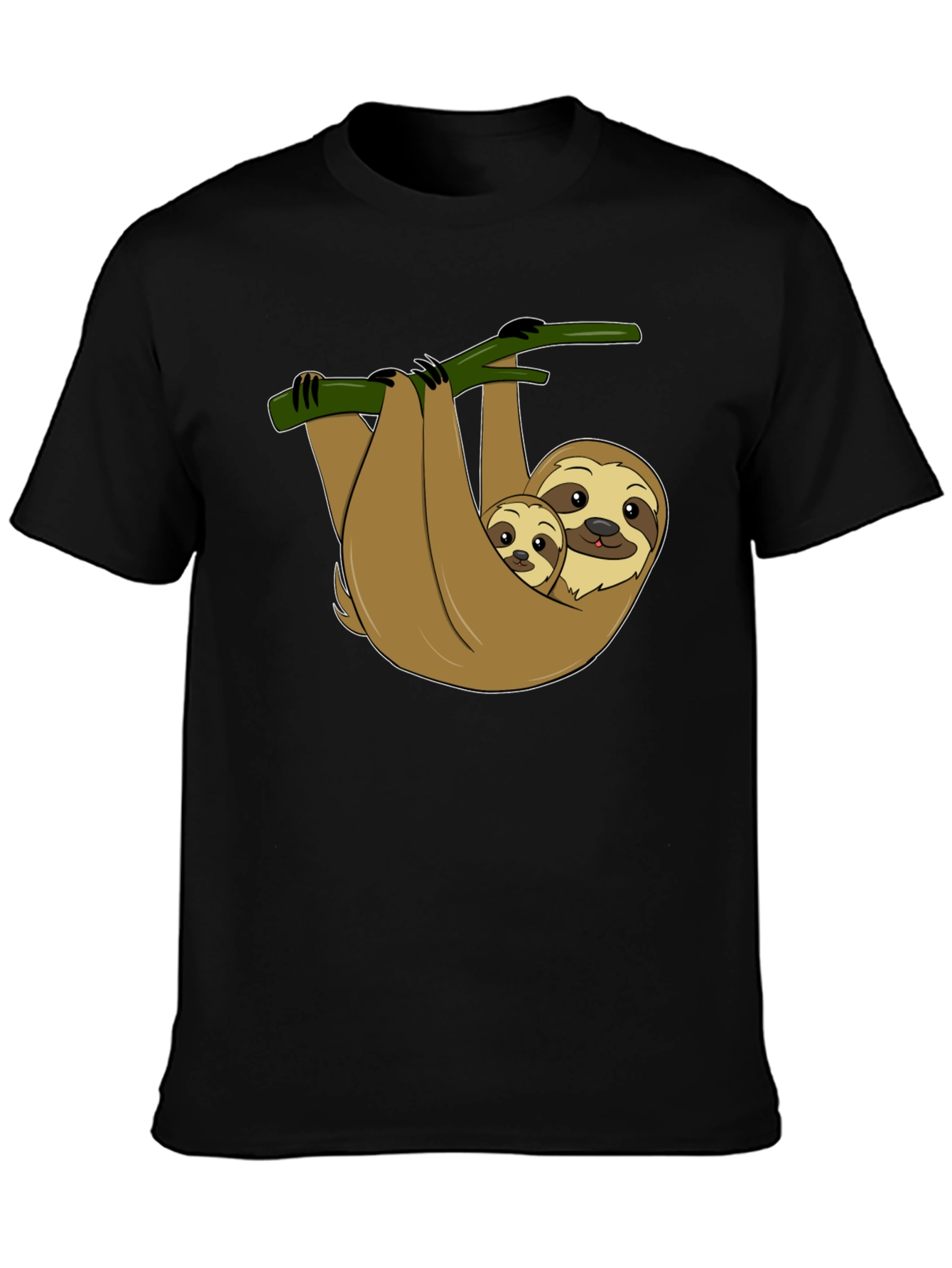 Cute Sloth Mom & Baby Graphic T-Shirt