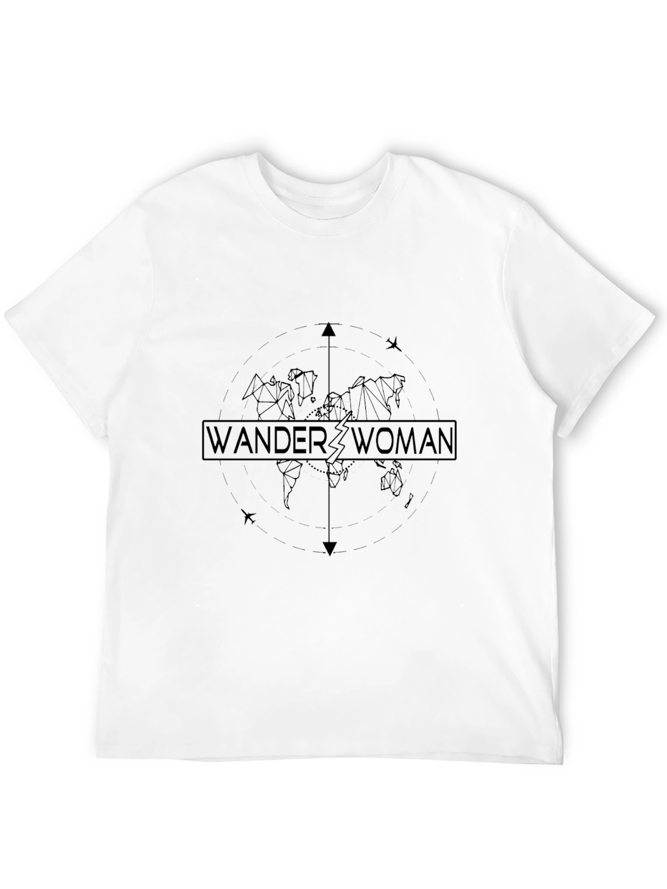 Wander Woman World Map Graphic Tee - Black