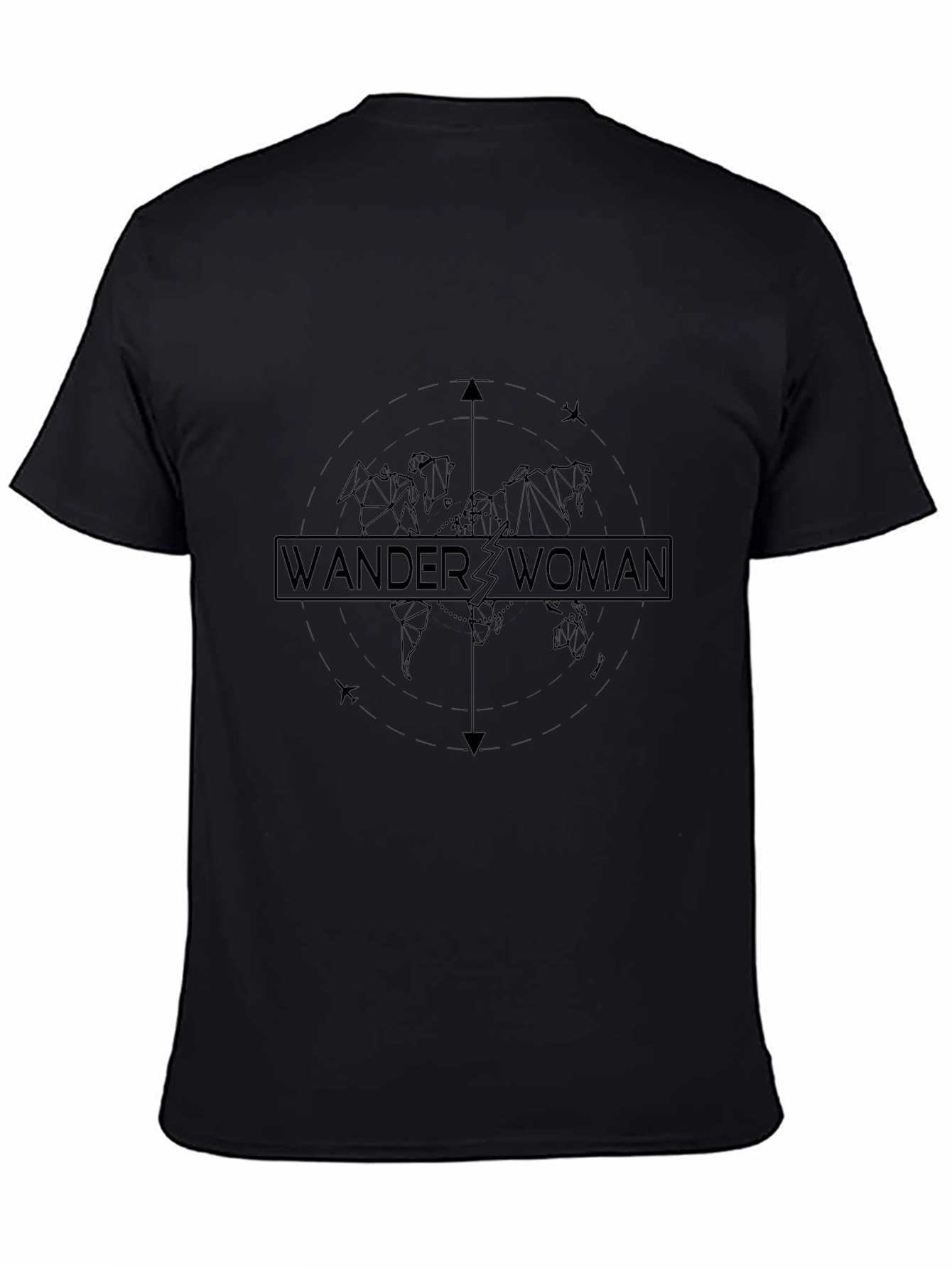 Wander Woman World Map Graphic Tee - Black
