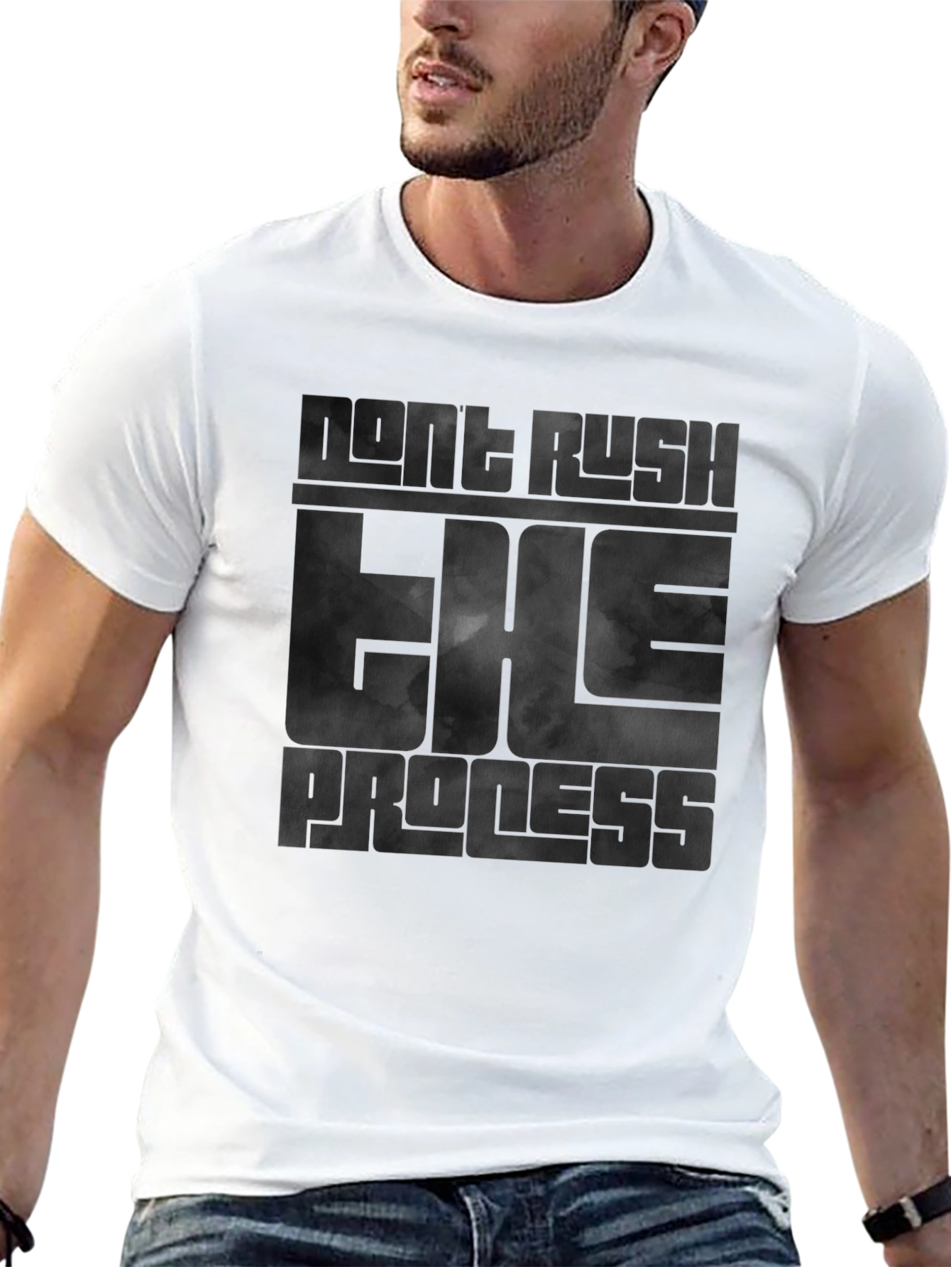 Dont Rush The Process Black Graphic Tee