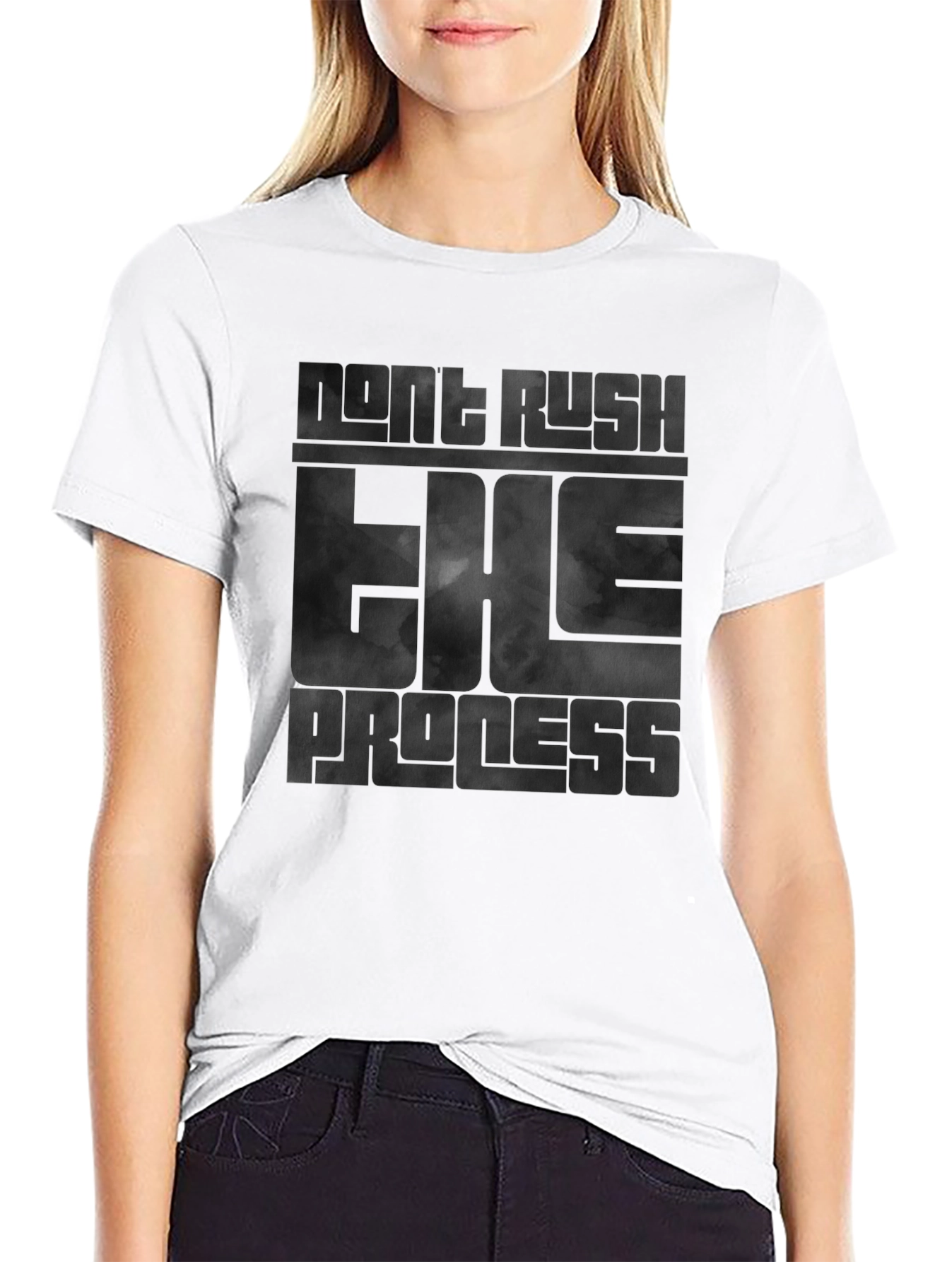 Dont Rush The Process Black Graphic Tee