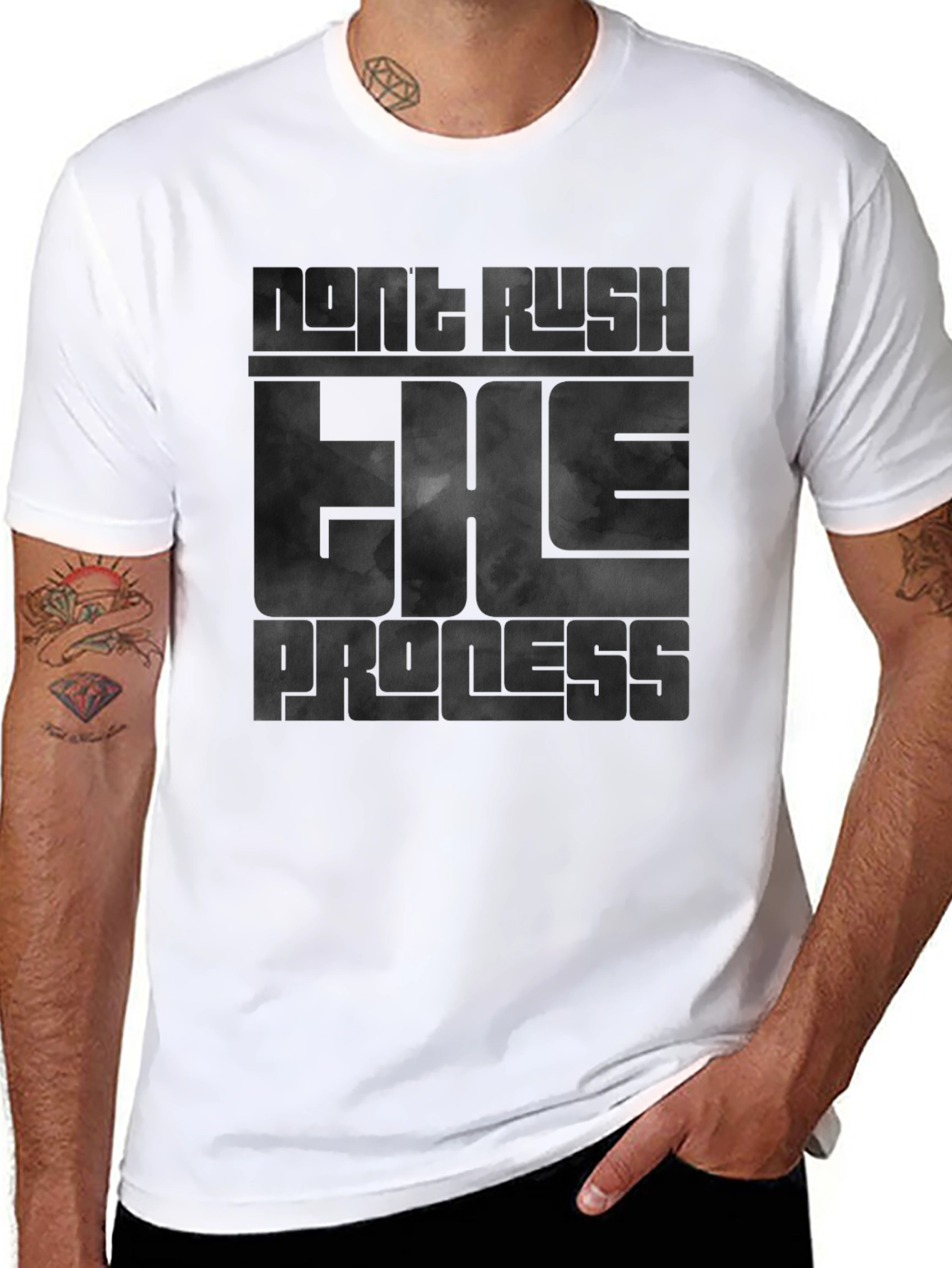 Dont Rush The Process Black Graphic Tee