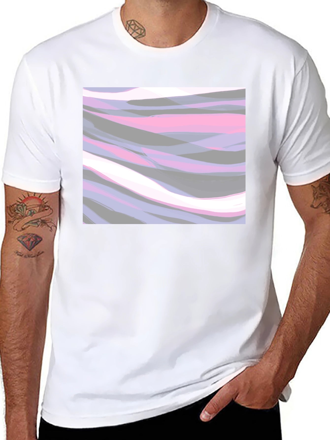 Abstract Waves Graphic Tee - Stylish Casual Wear