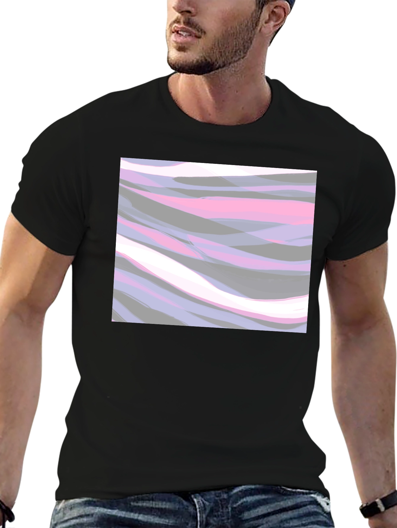 Abstract Waves Graphic Tee - Stylish Casual Wear