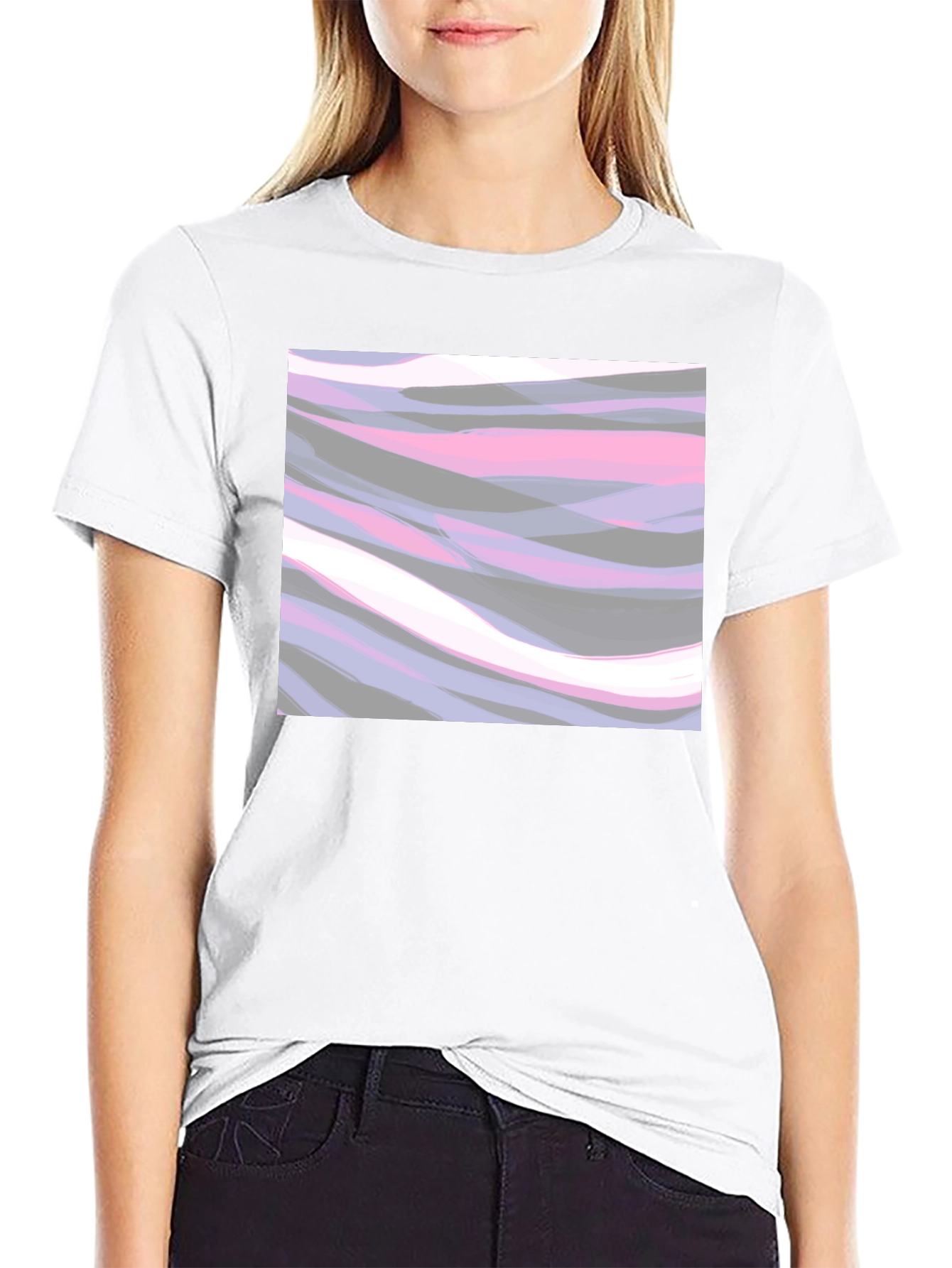 Abstract Waves Graphic Tee - Stylish Casual Wear