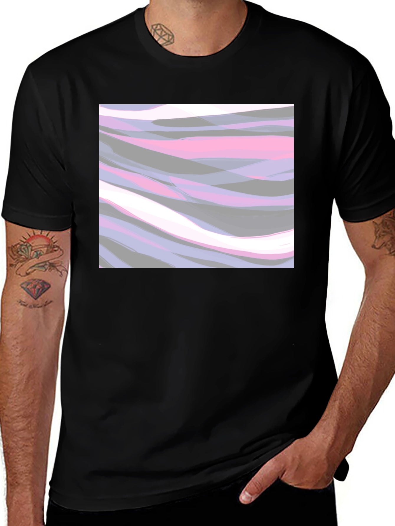 Abstract Waves Graphic Tee - Stylish Casual Wear