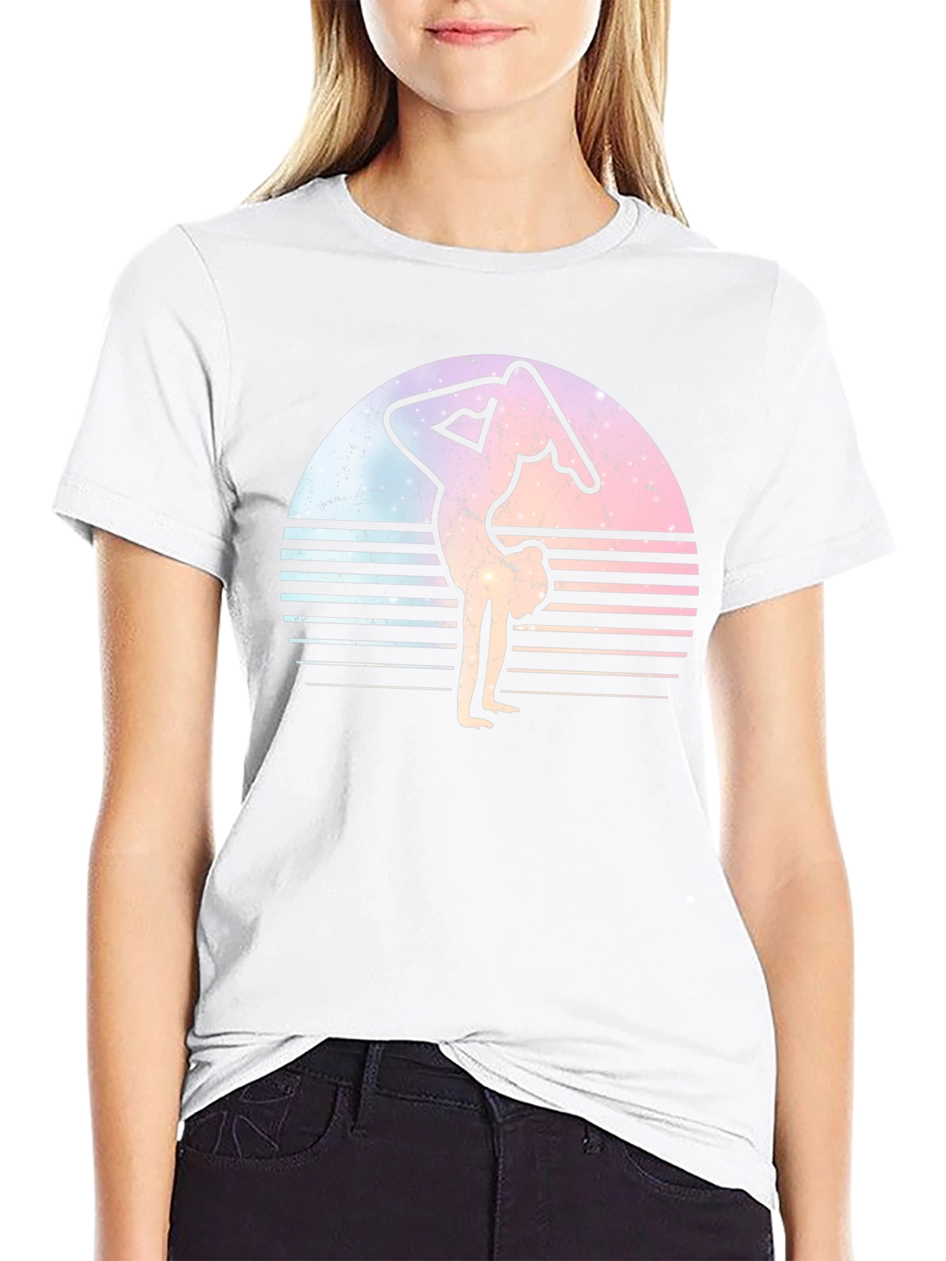 Yoga Pose Sunset Graphic T-Shirt