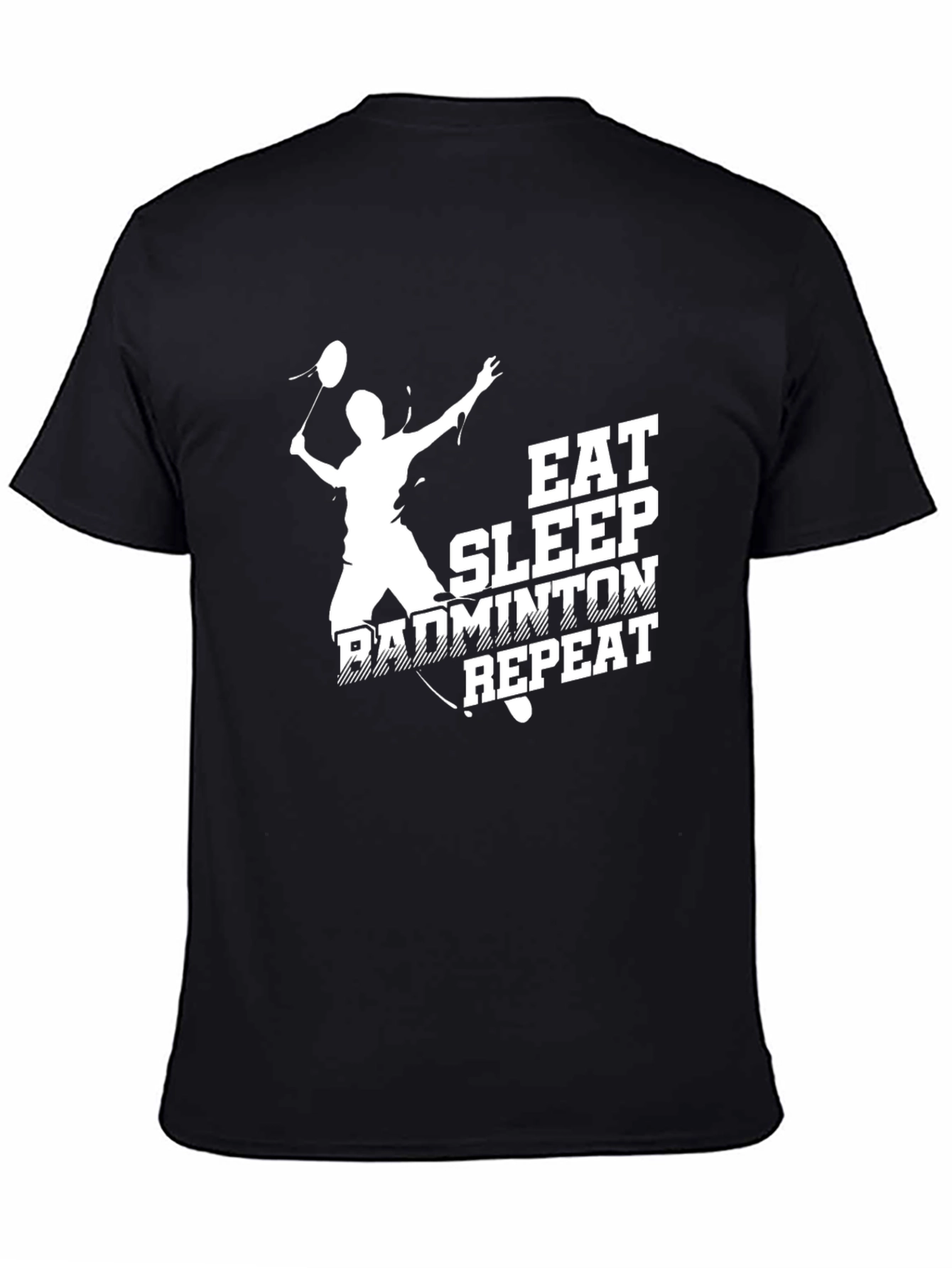 Eat Sleep Badminton Repeat Black T-Shirt
