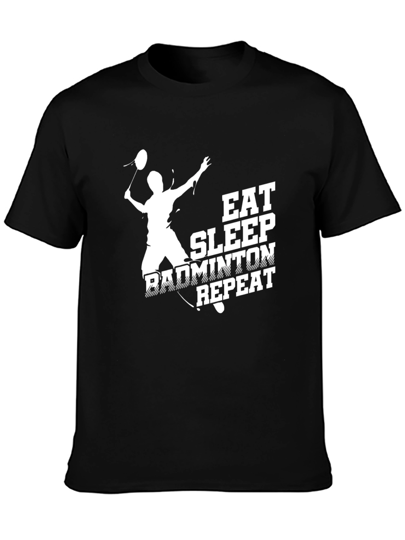 Eat Sleep Badminton Repeat Black T-Shirt
