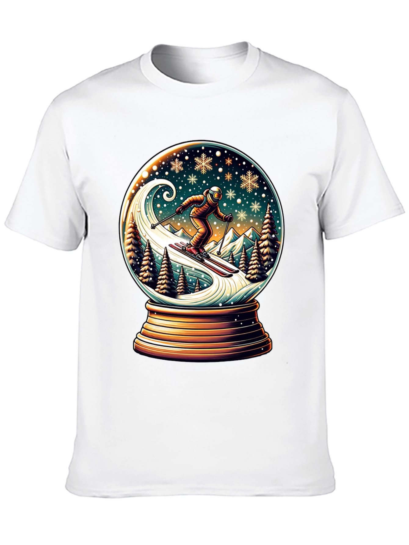 Skiing Snow Globe Graphic Tee