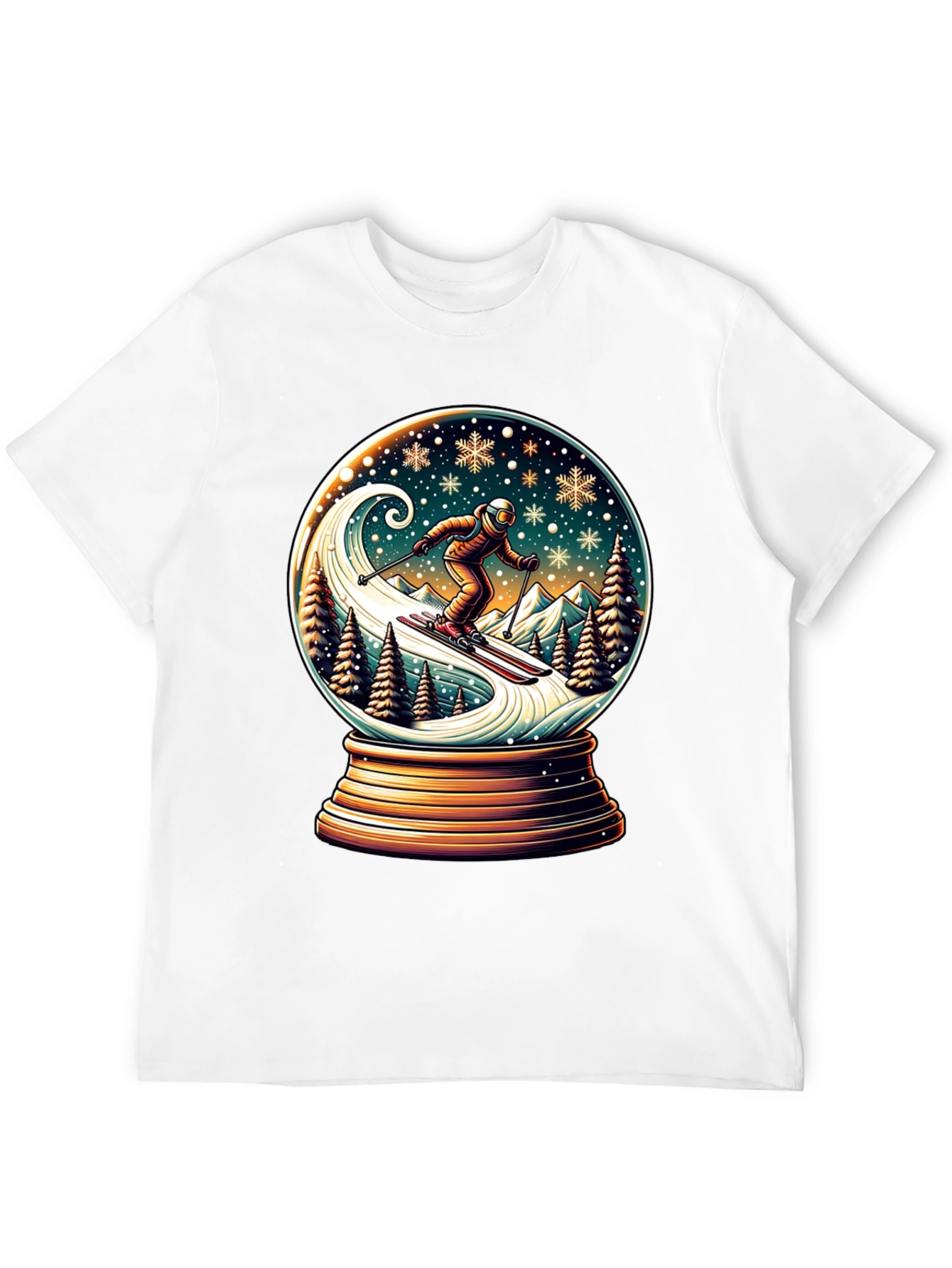 Skiing Snow Globe Graphic Tee