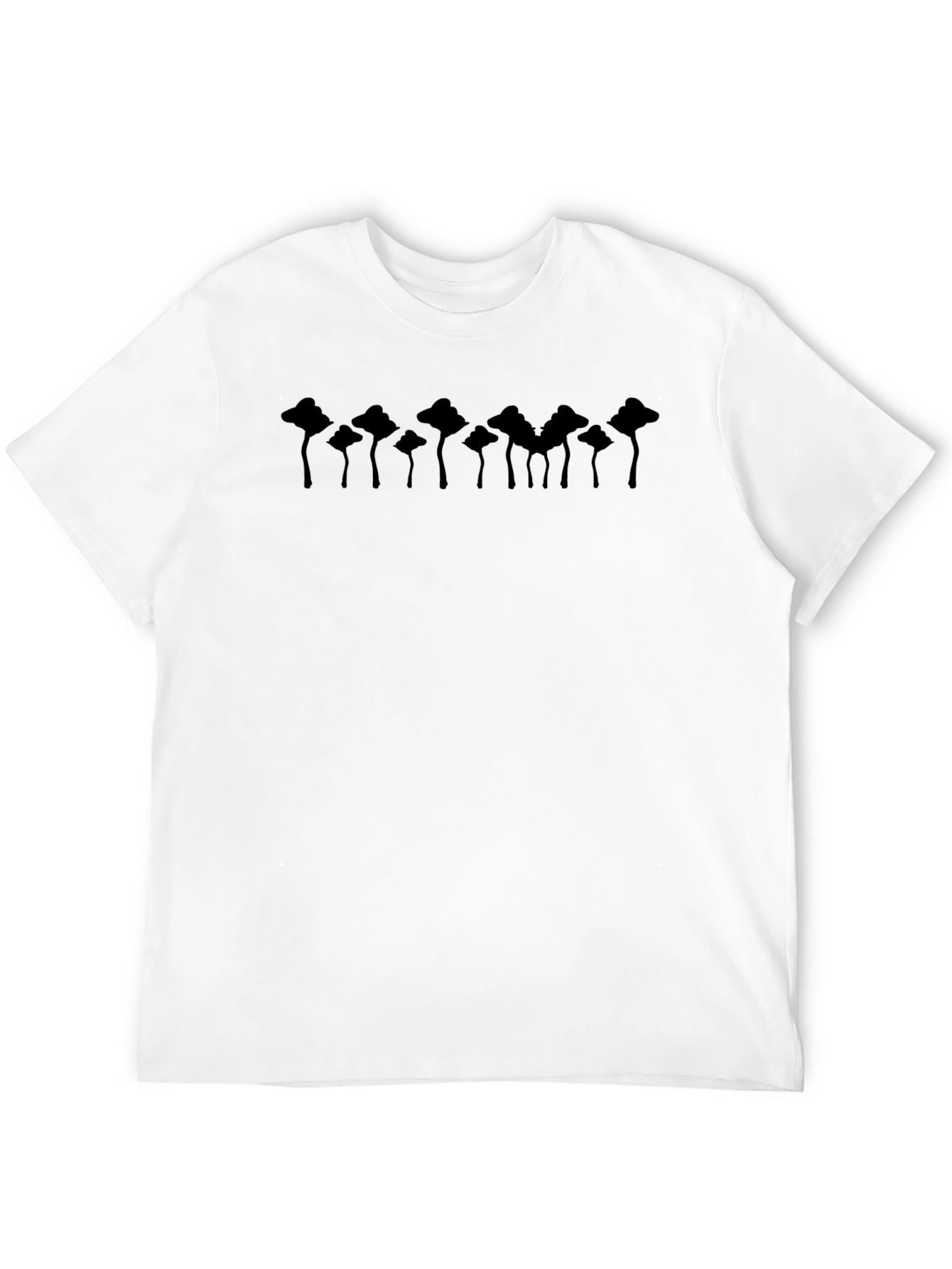 Mushroom Silhouette Graphic Tee - Black