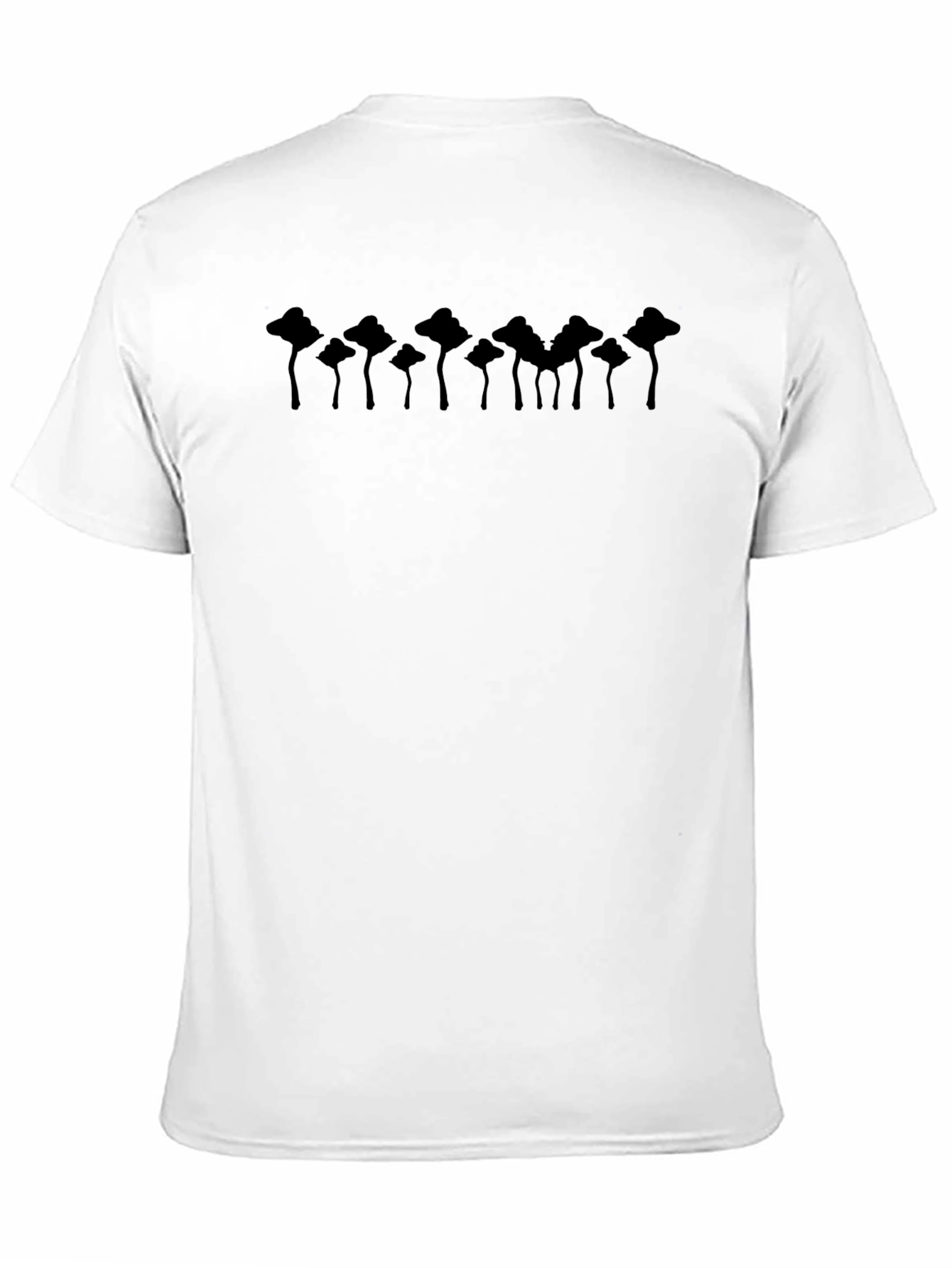 Mushroom Silhouette Graphic Tee - Black