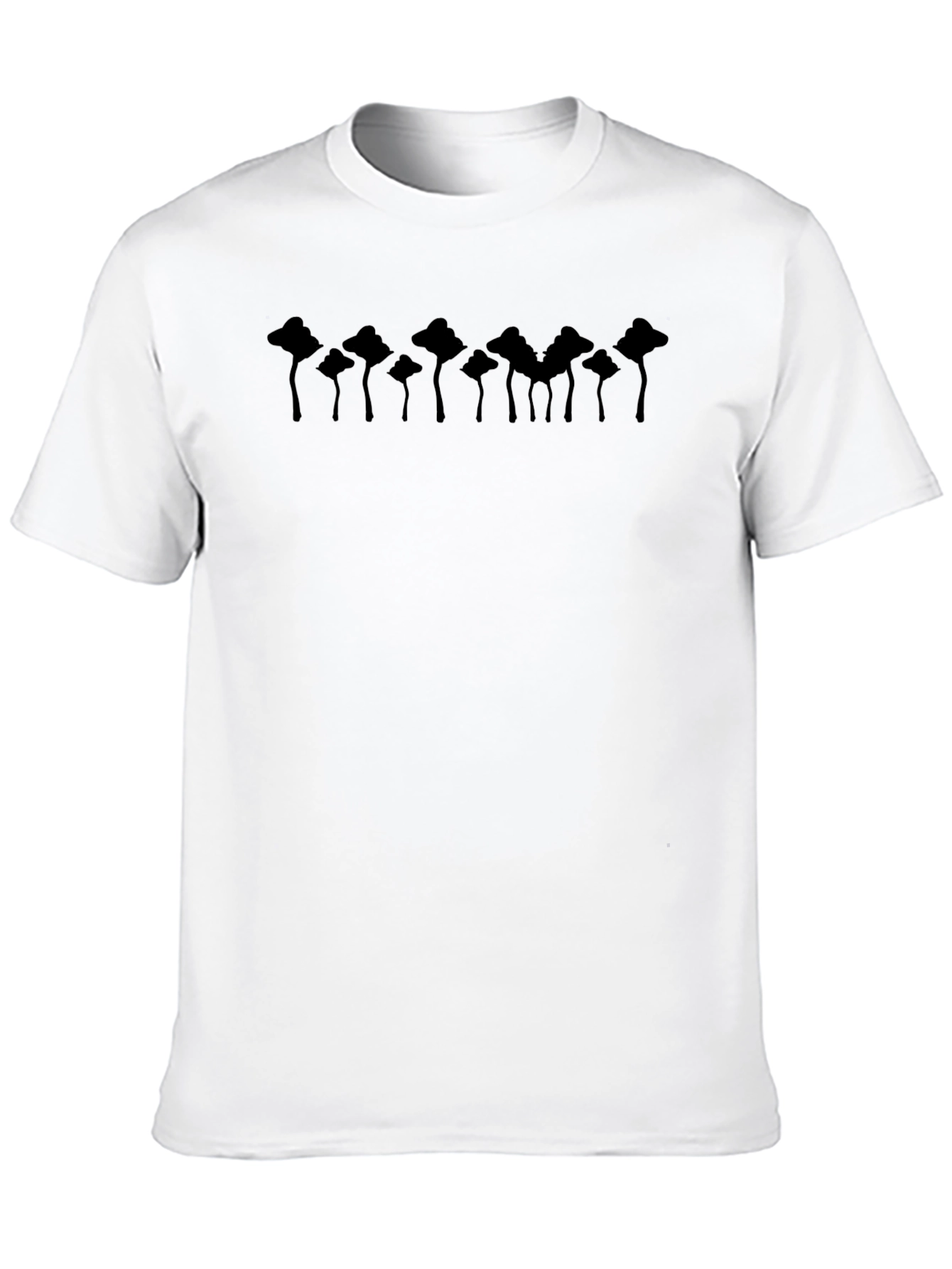 Mushroom Silhouette Graphic Tee - Black