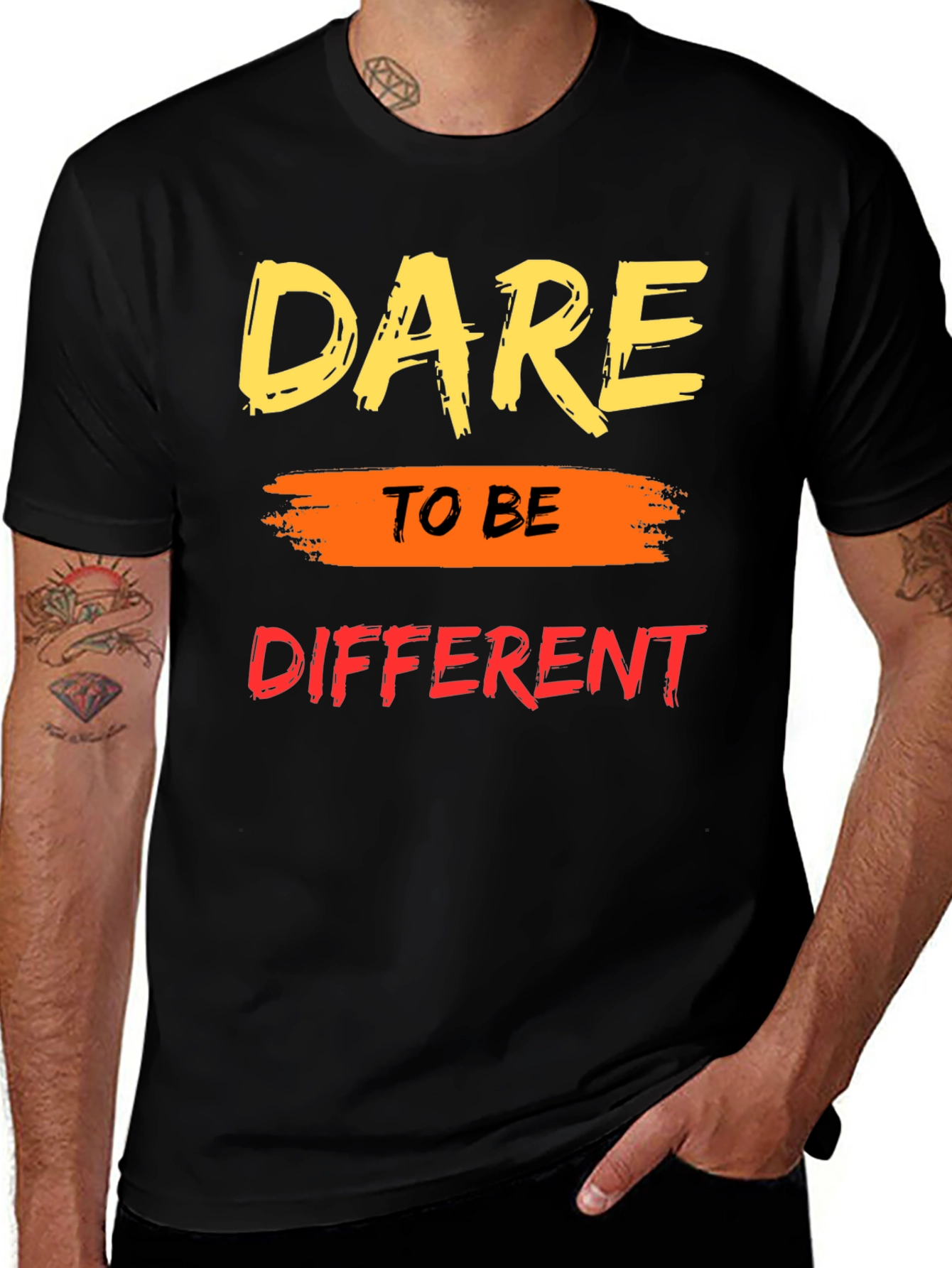 Dare to Be Different Graphic Tee - Black