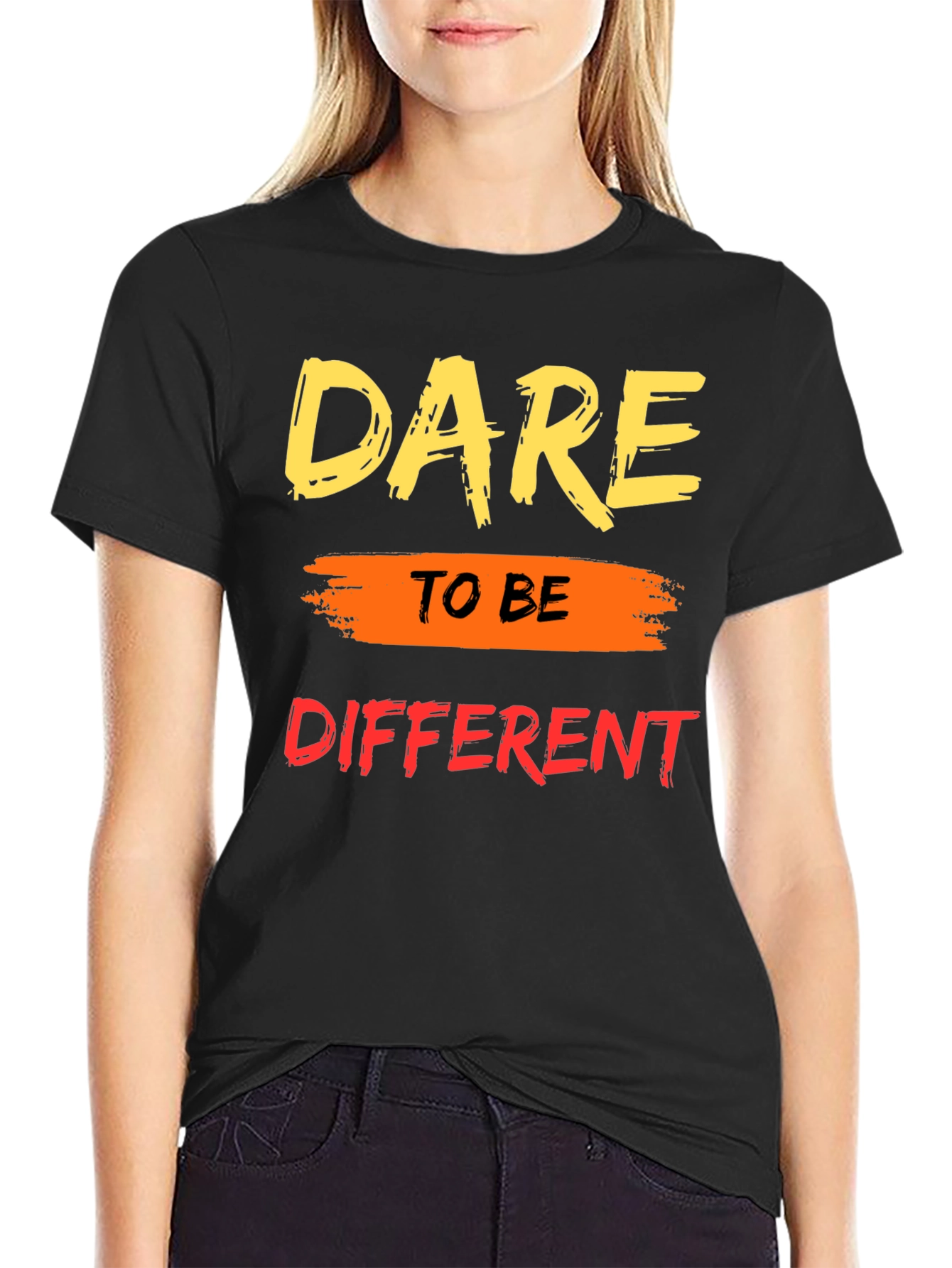 Dare to Be Different Graphic Tee - Black