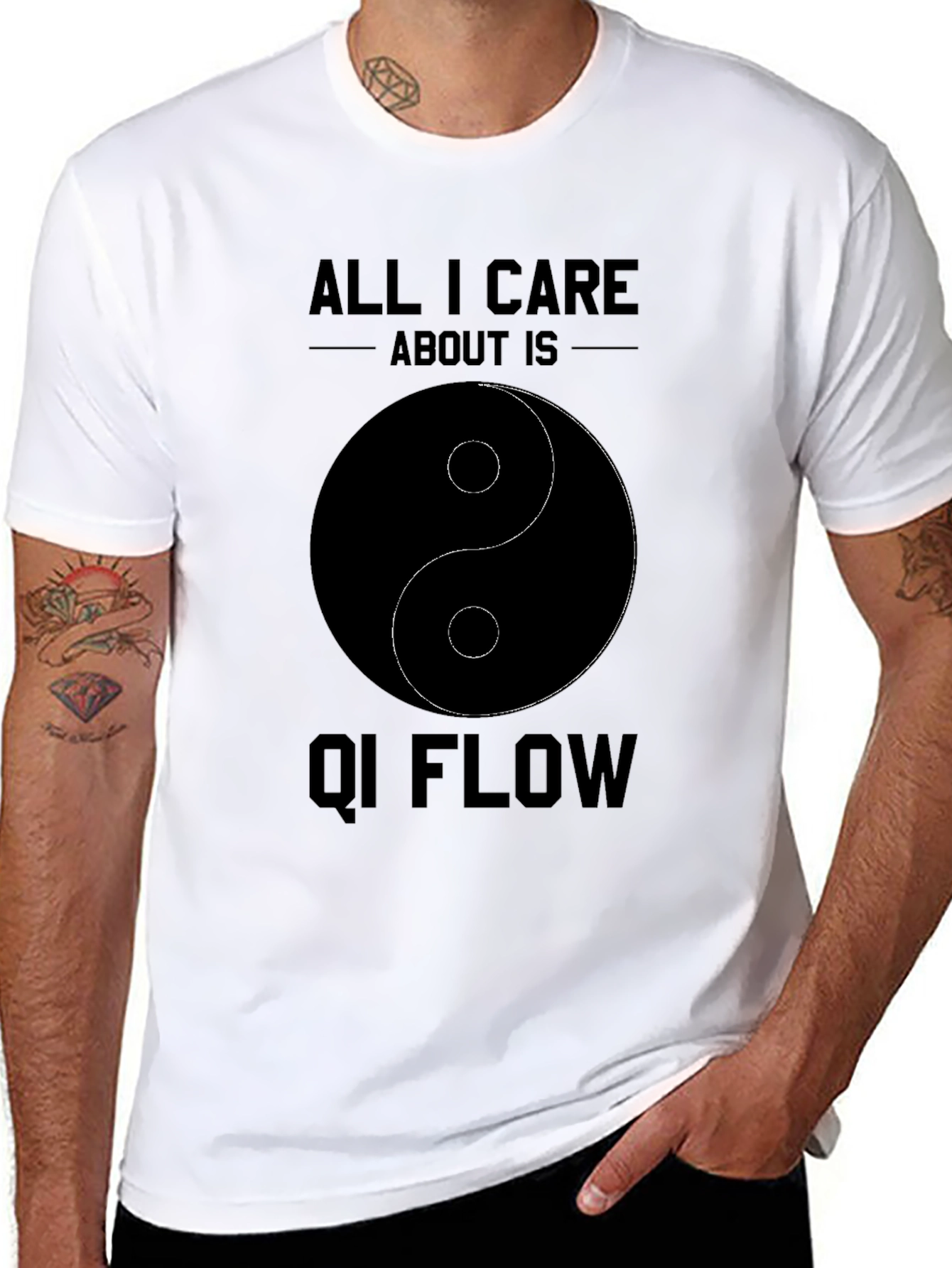 Yin Yang Qi Flow Black T-Shirt