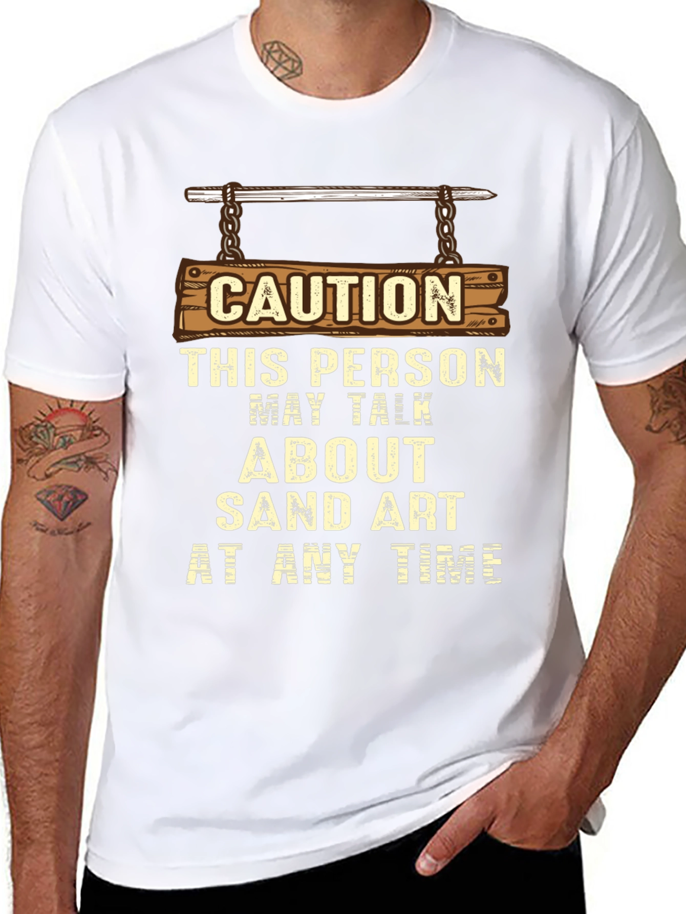 Caution Sand Art Talker T-Shirt