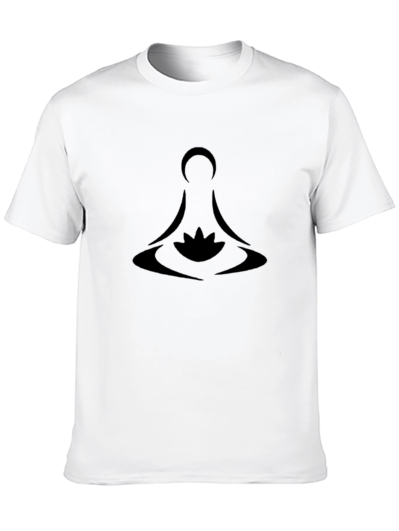 Meditative Lotus Tee - Zen Style Black T-Shirt