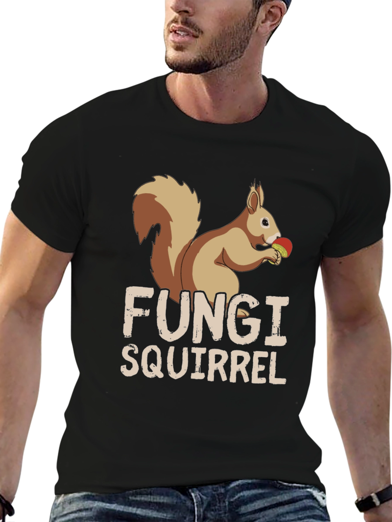 Fungi Squirrel Graphic Tee - Unique Humor T-Shirt