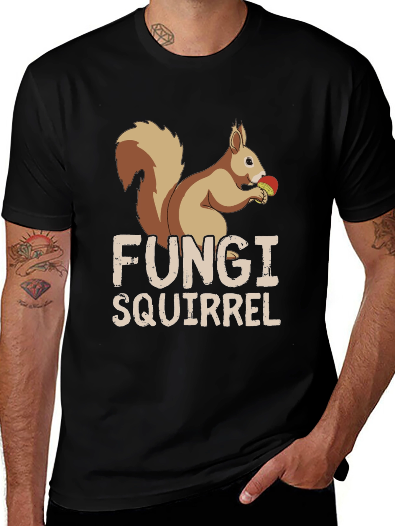 Fungi Squirrel Graphic Tee - Unique Humor T-Shirt