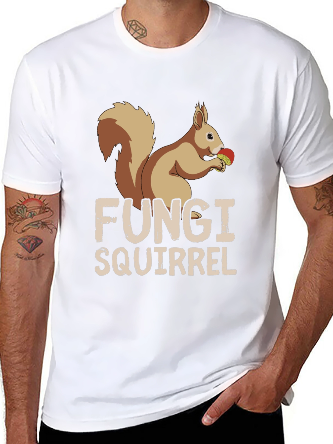 Fungi Squirrel Graphic Tee - Unique Humor T-Shirt