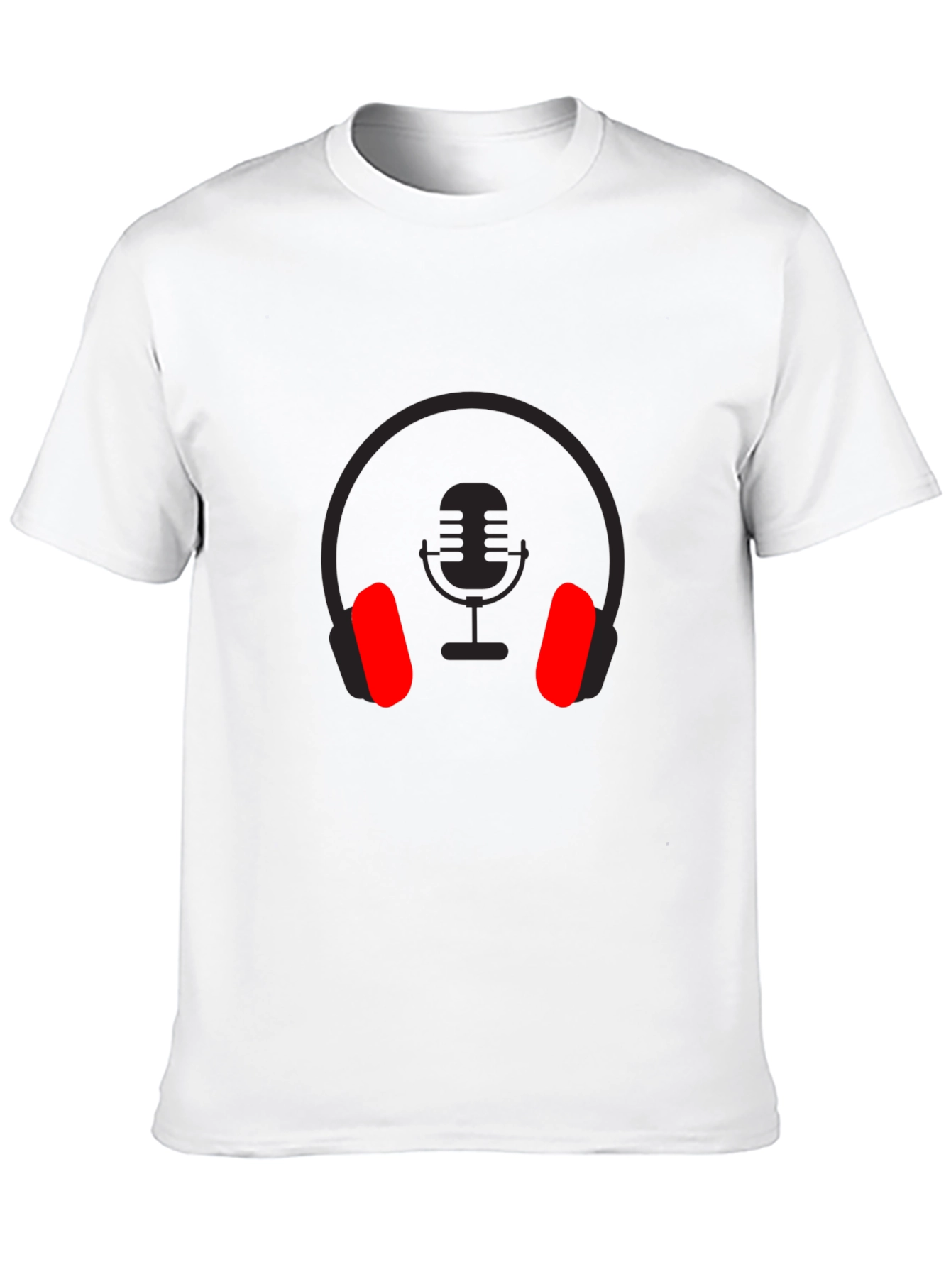 Headphones & Mic Graphic Black T-Shirt