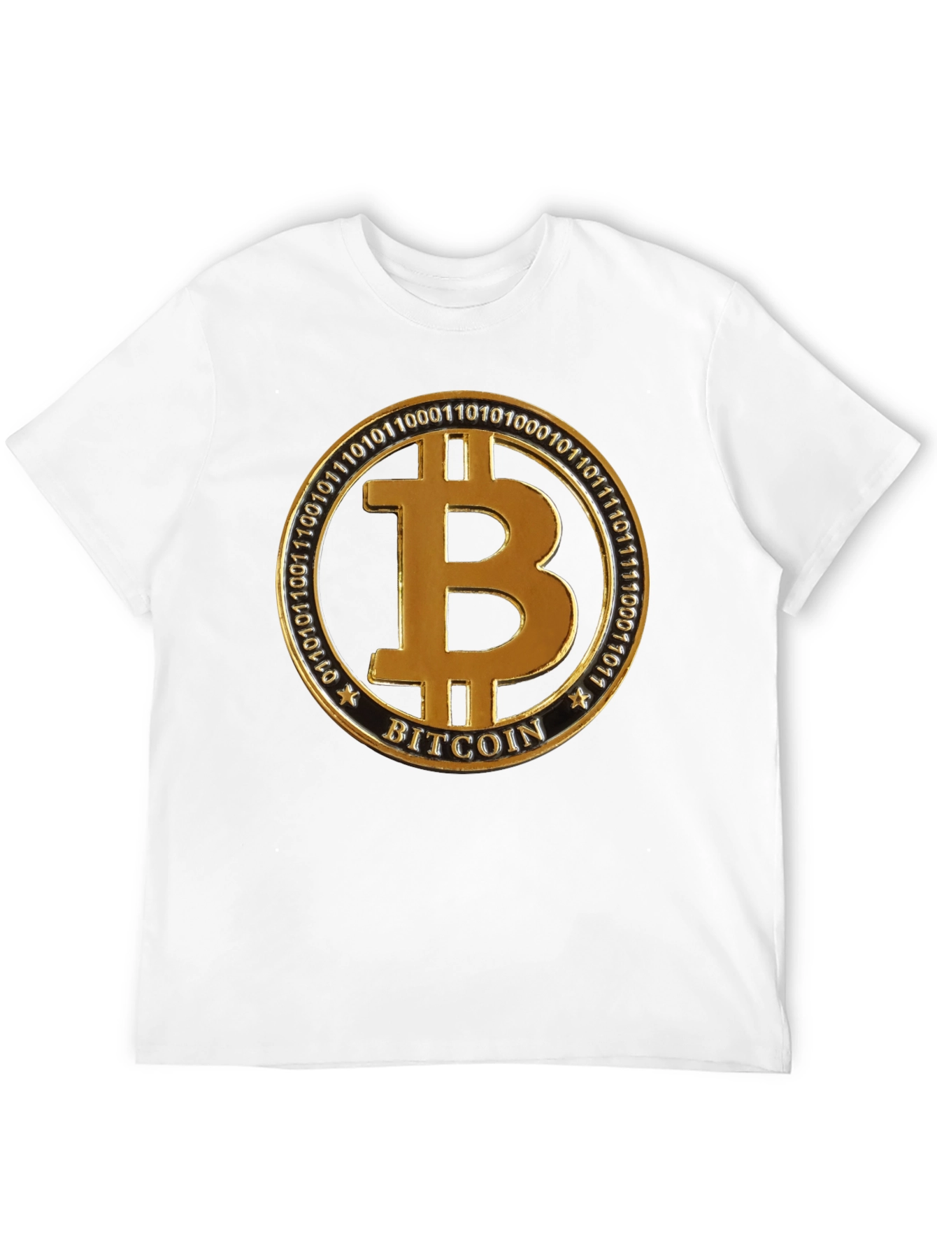 Bitcoin Golden Emblem Black T-Shirt
