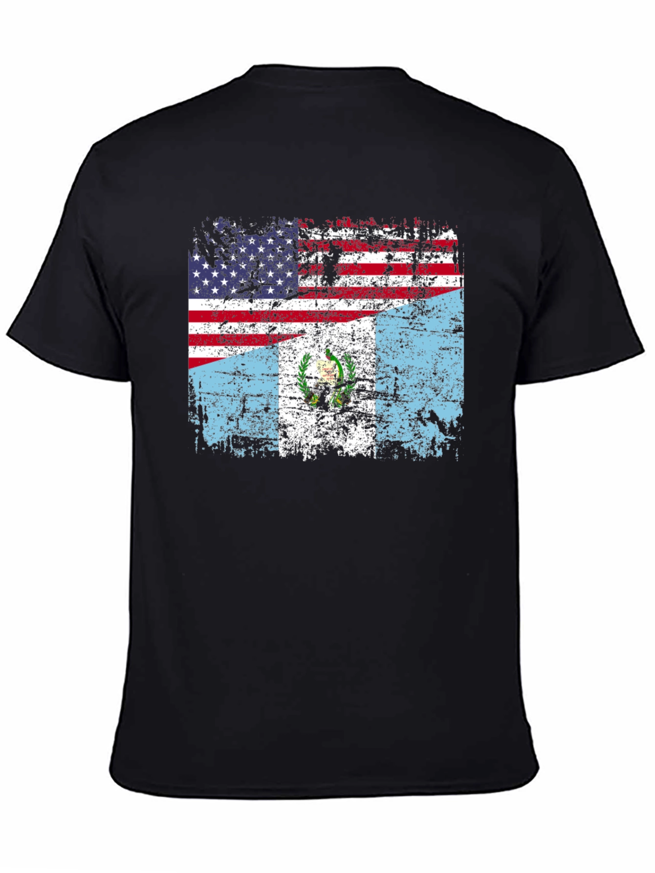 USA Guatemala Flag T-Shirt - Distressed Design
