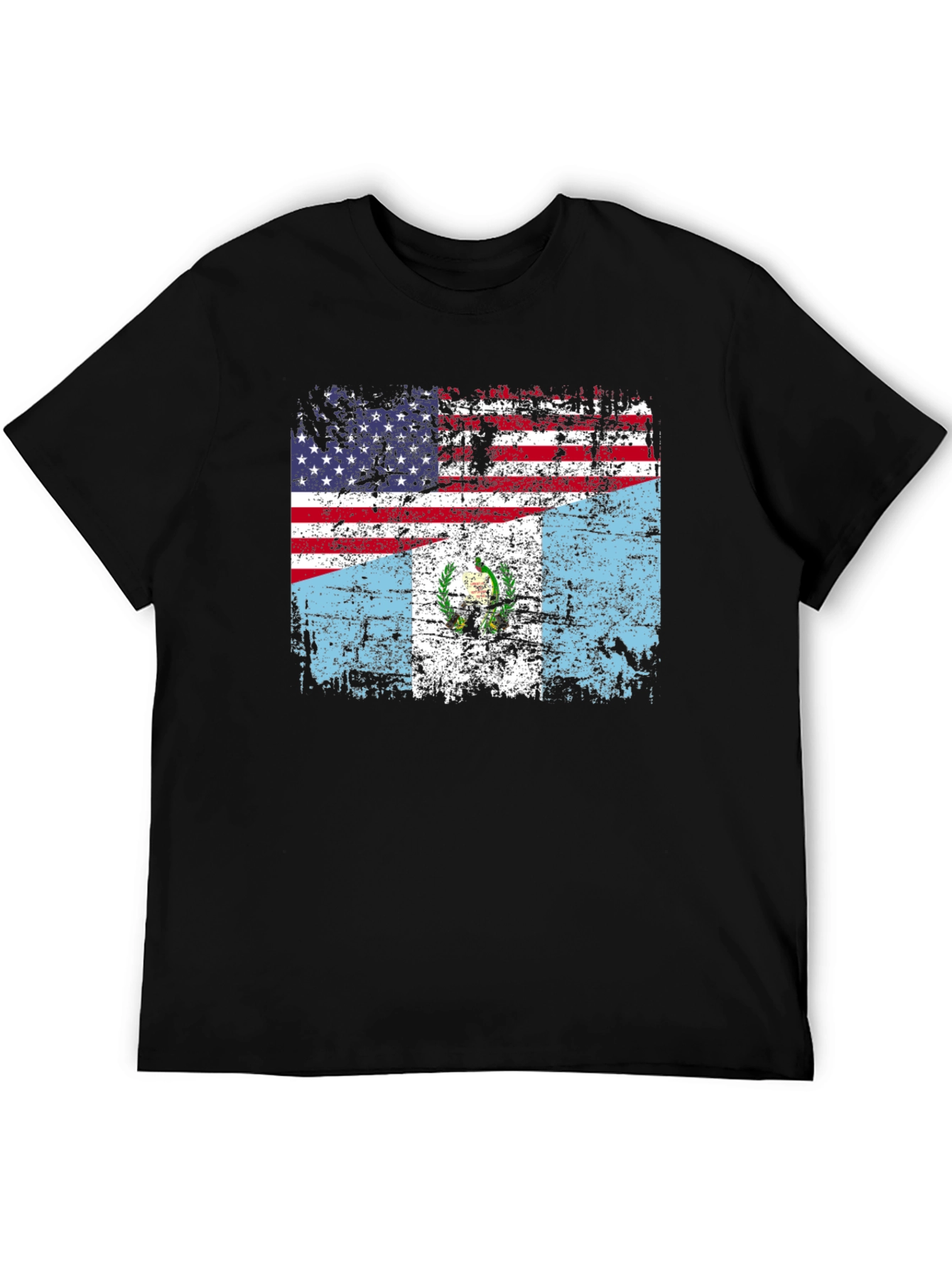 USA Guatemala Flag T-Shirt - Distressed Design